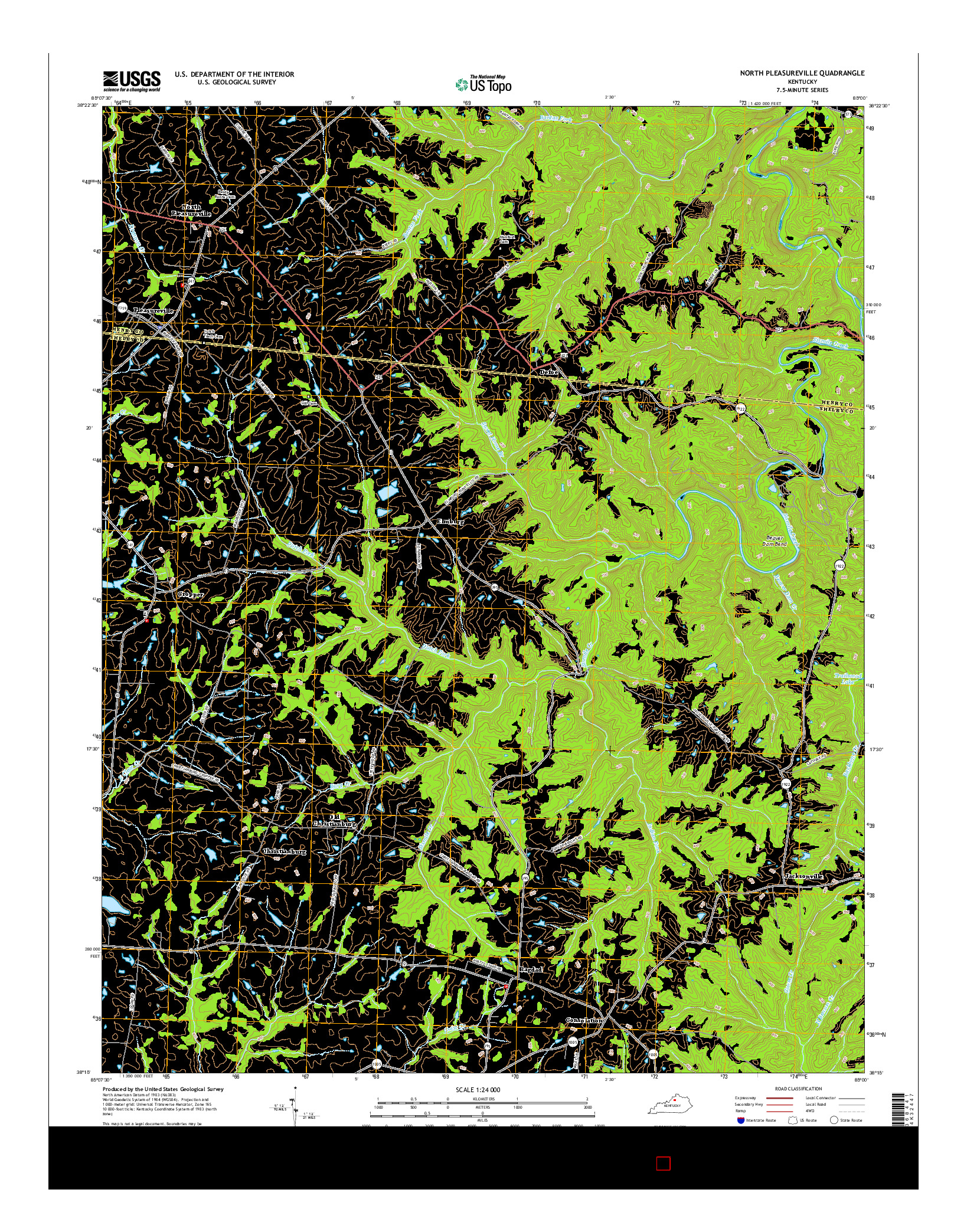 USGS US TOPO 7.5-MINUTE MAP FOR NORTH PLEASUREVILLE, KY 2016