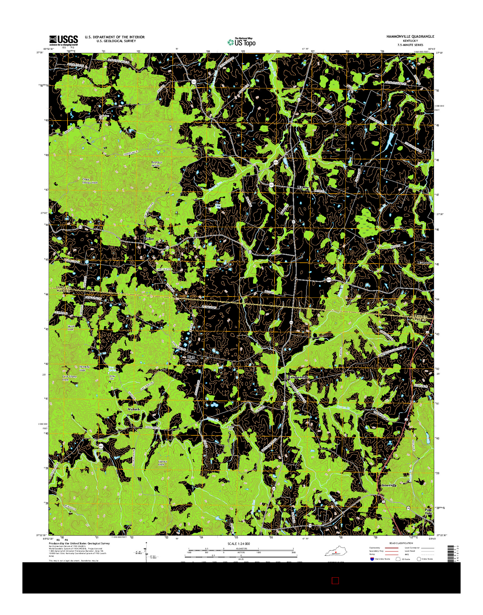 USGS US TOPO 7.5-MINUTE MAP FOR HAMMONVILLE, KY 2016