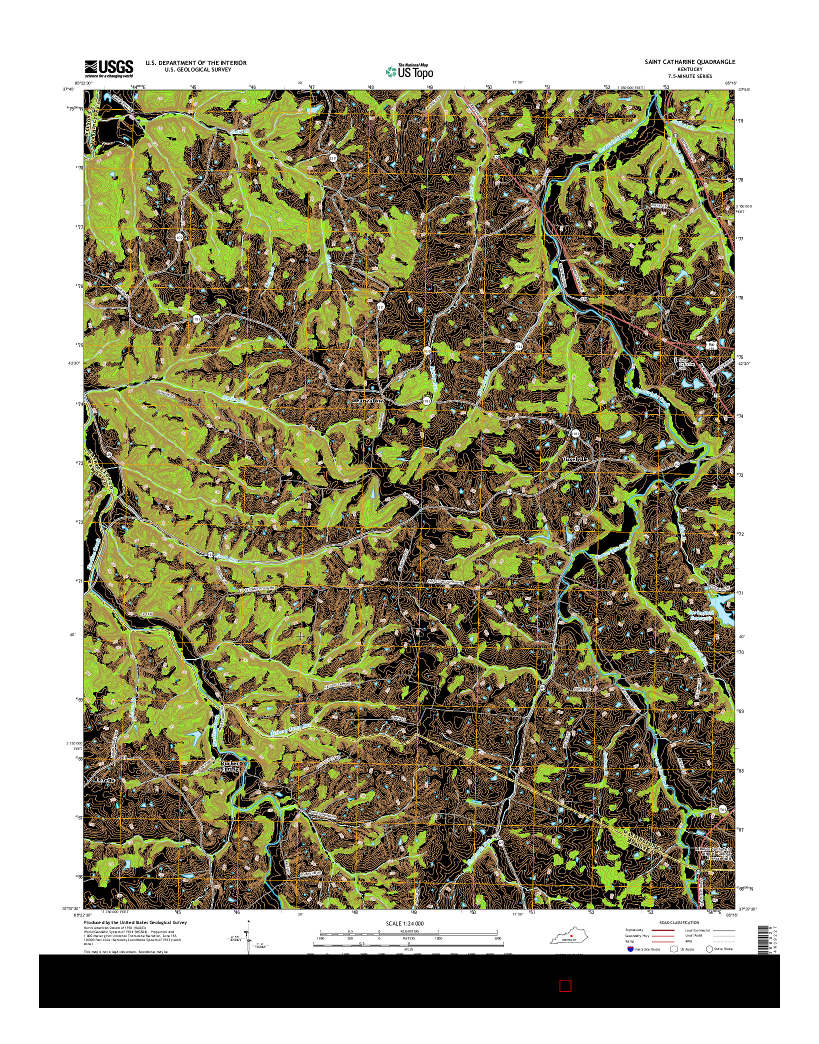 USGS US TOPO 7.5-MINUTE MAP FOR SAINT CATHARINE, KY 2016