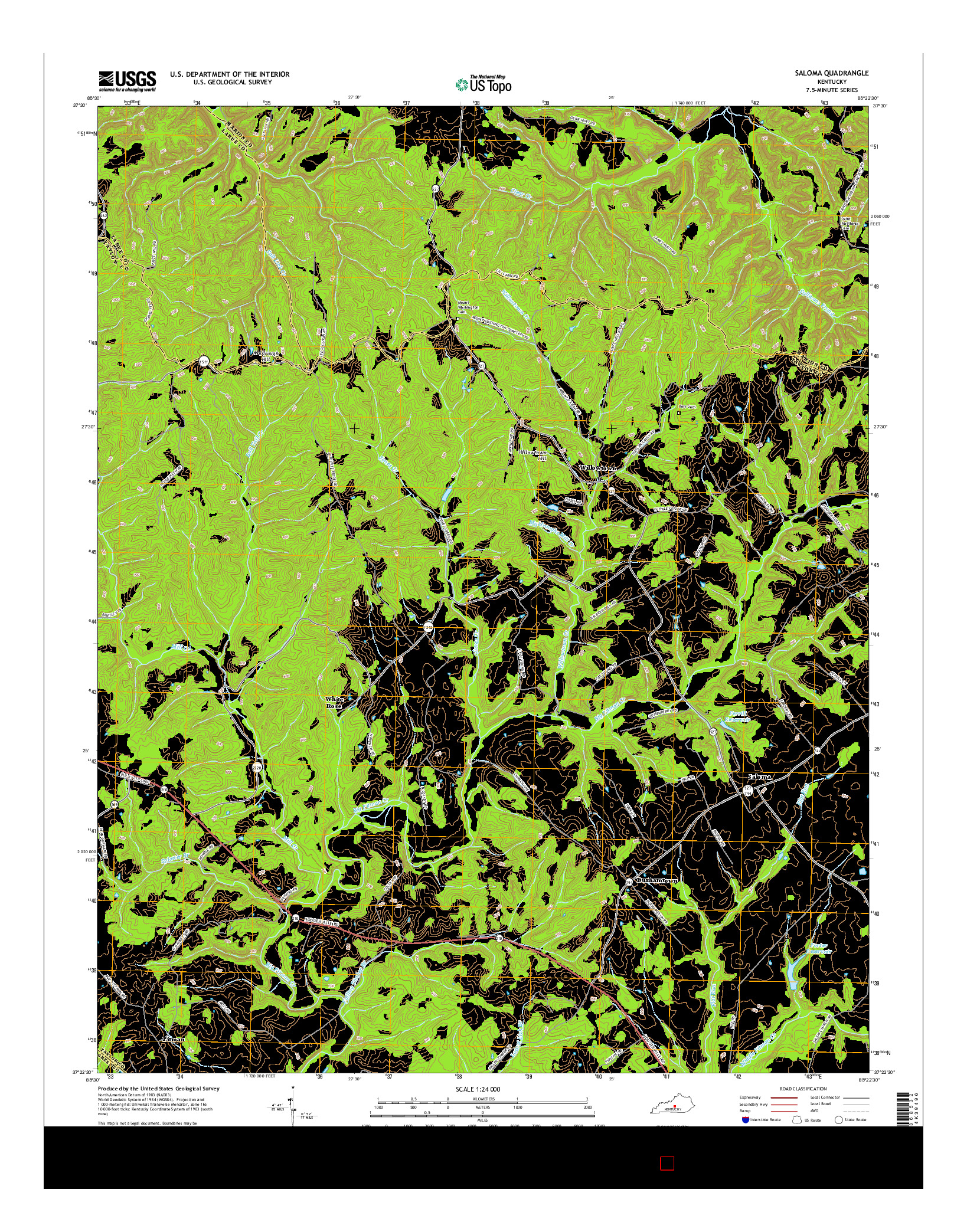 USGS US TOPO 7.5-MINUTE MAP FOR SALOMA, KY 2016