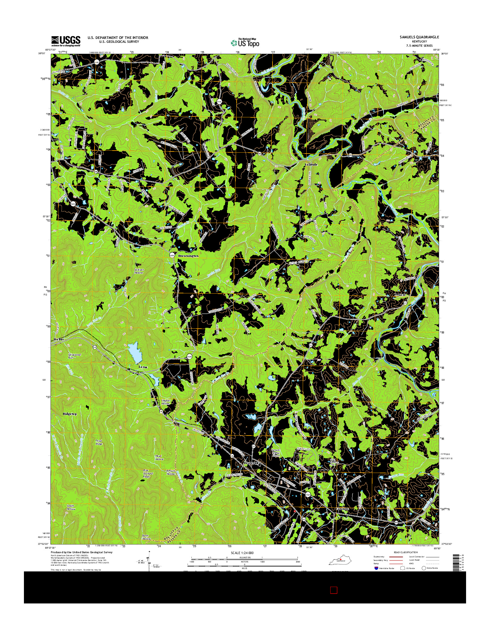 USGS US TOPO 7.5-MINUTE MAP FOR SAMUELS, KY 2016