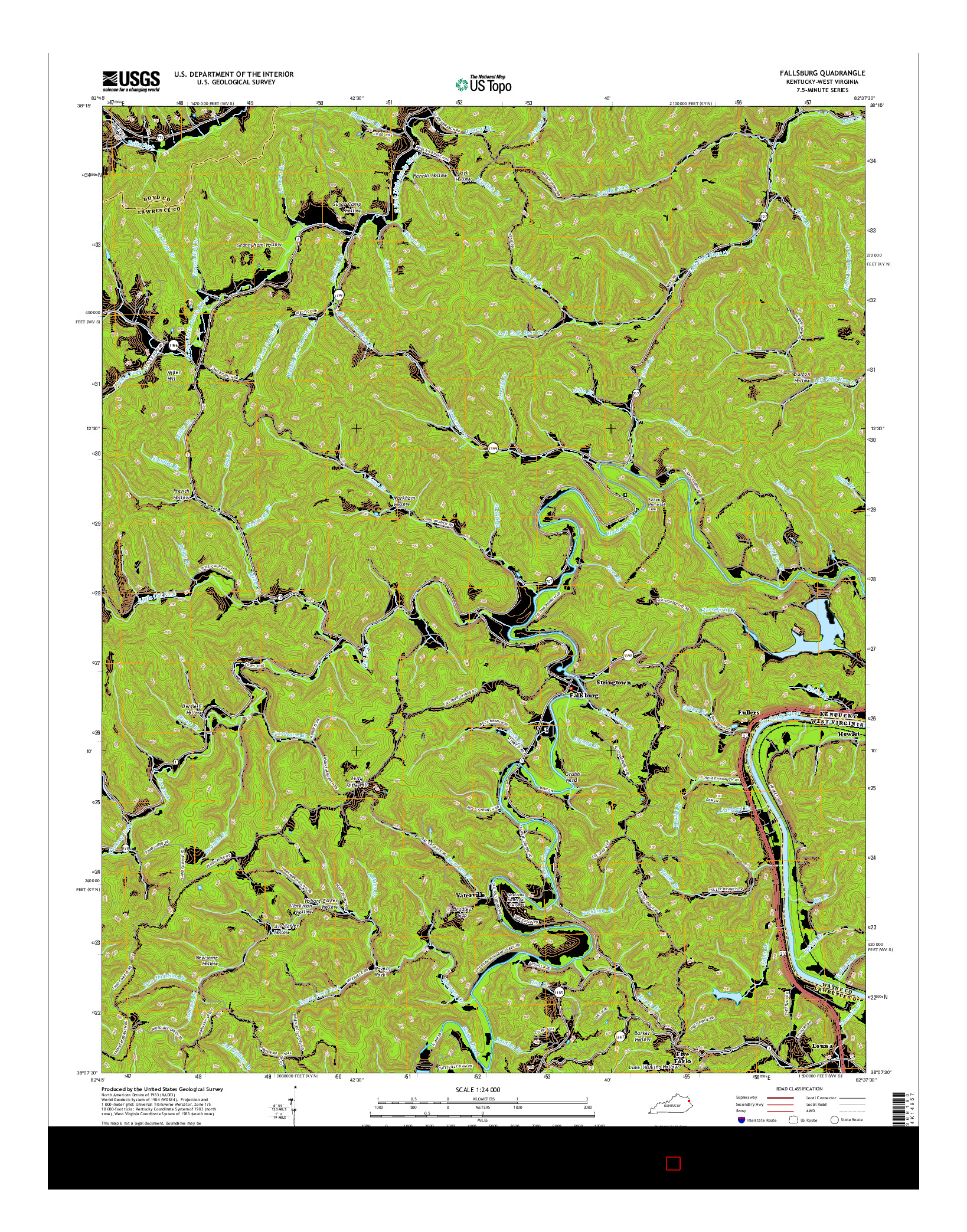 USGS US TOPO 7.5-MINUTE MAP FOR FALLSBURG, KY-WV 2016