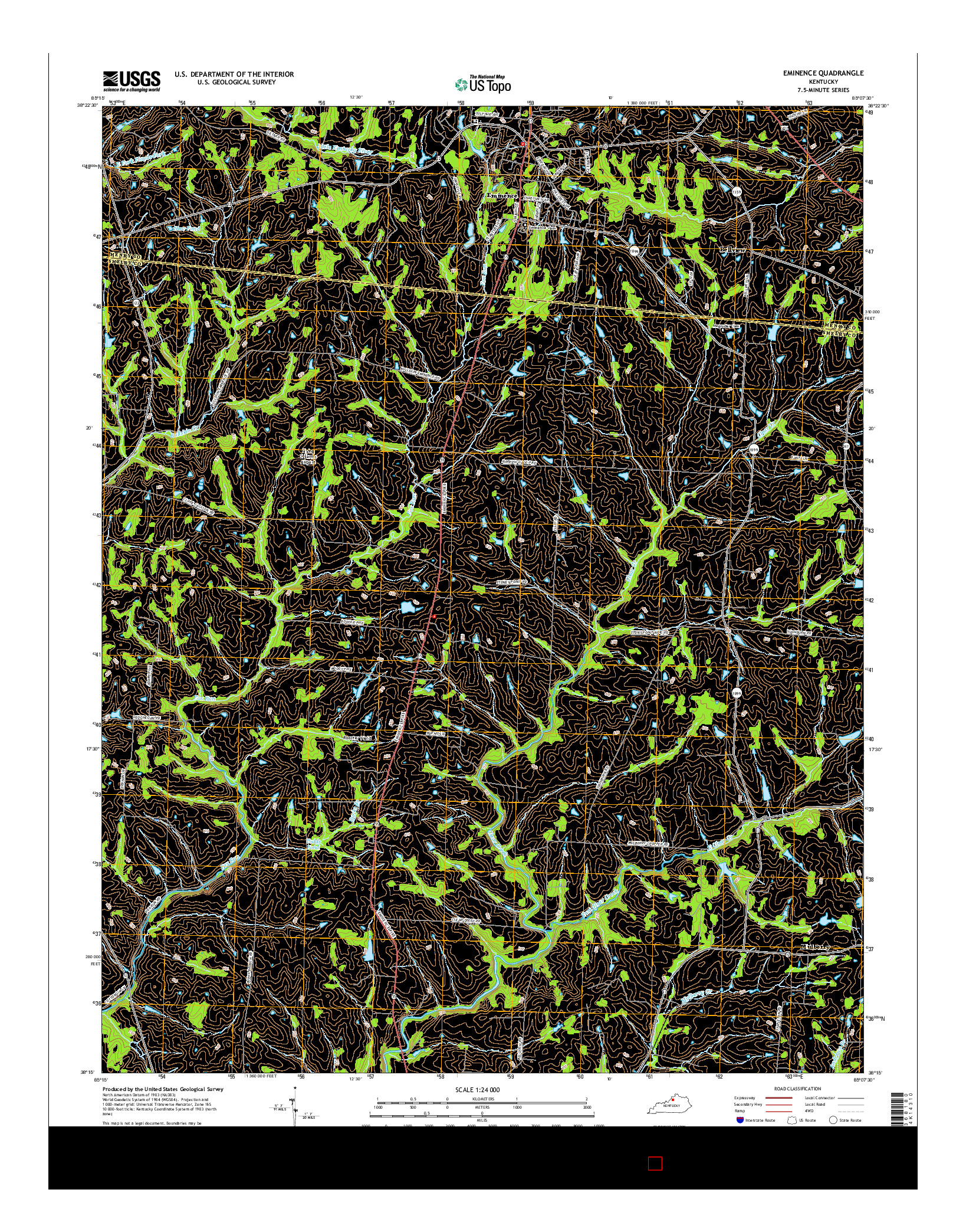 USGS US TOPO 7.5-MINUTE MAP FOR EMINENCE, KY 2016