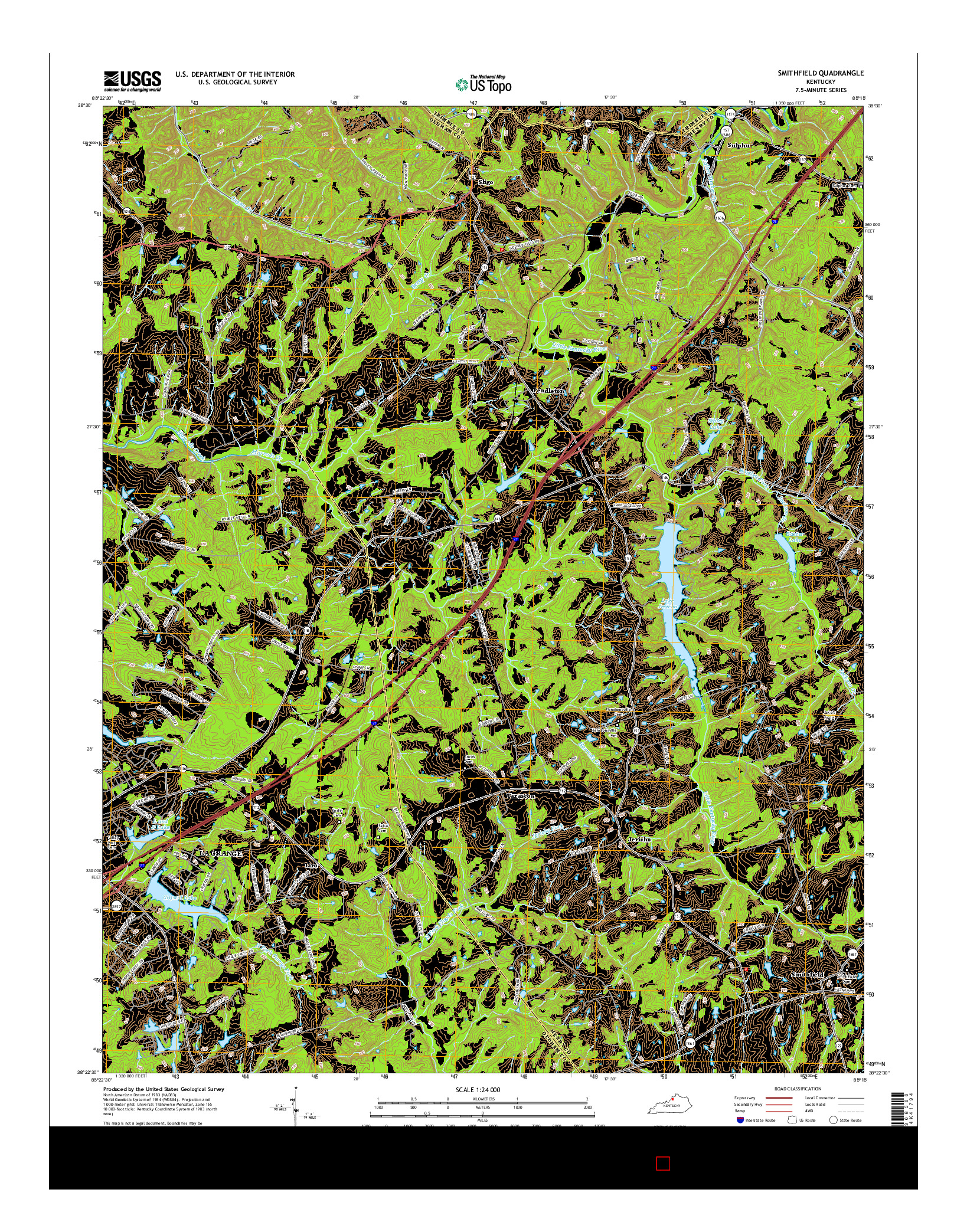 USGS US TOPO 7.5-MINUTE MAP FOR SMITHFIELD, KY 2016