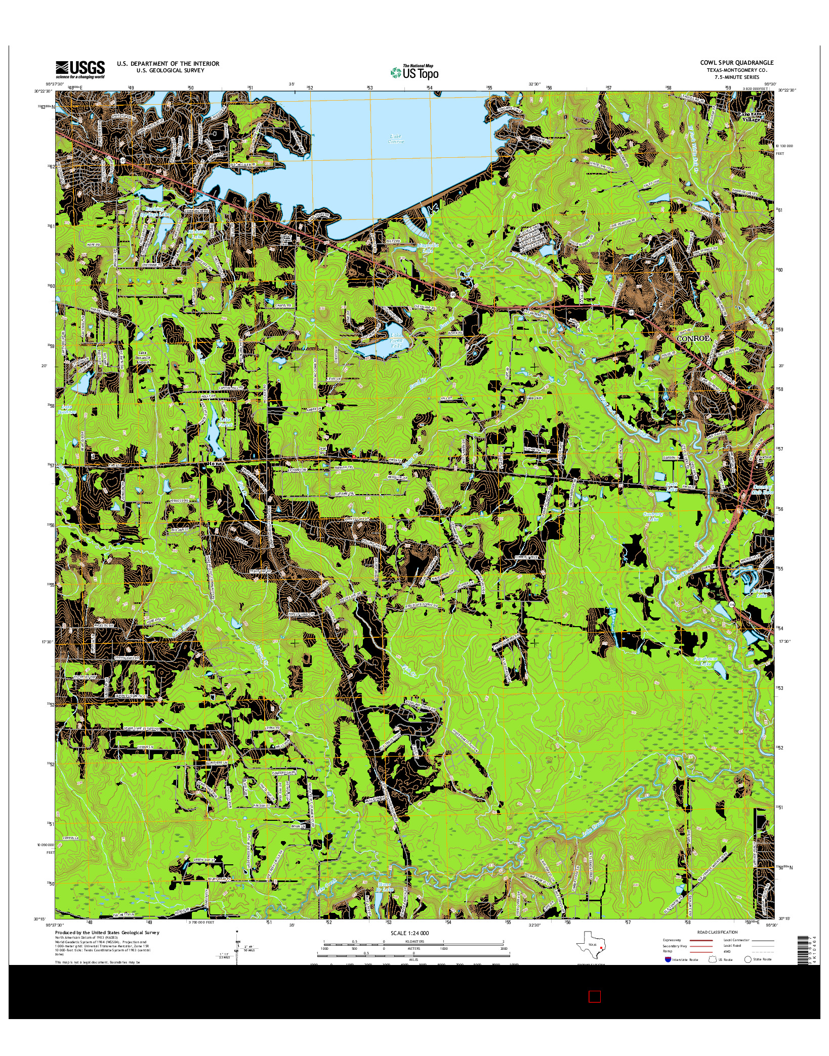 USGS US TOPO 7.5-MINUTE MAP FOR COWL SPUR, TX 2016