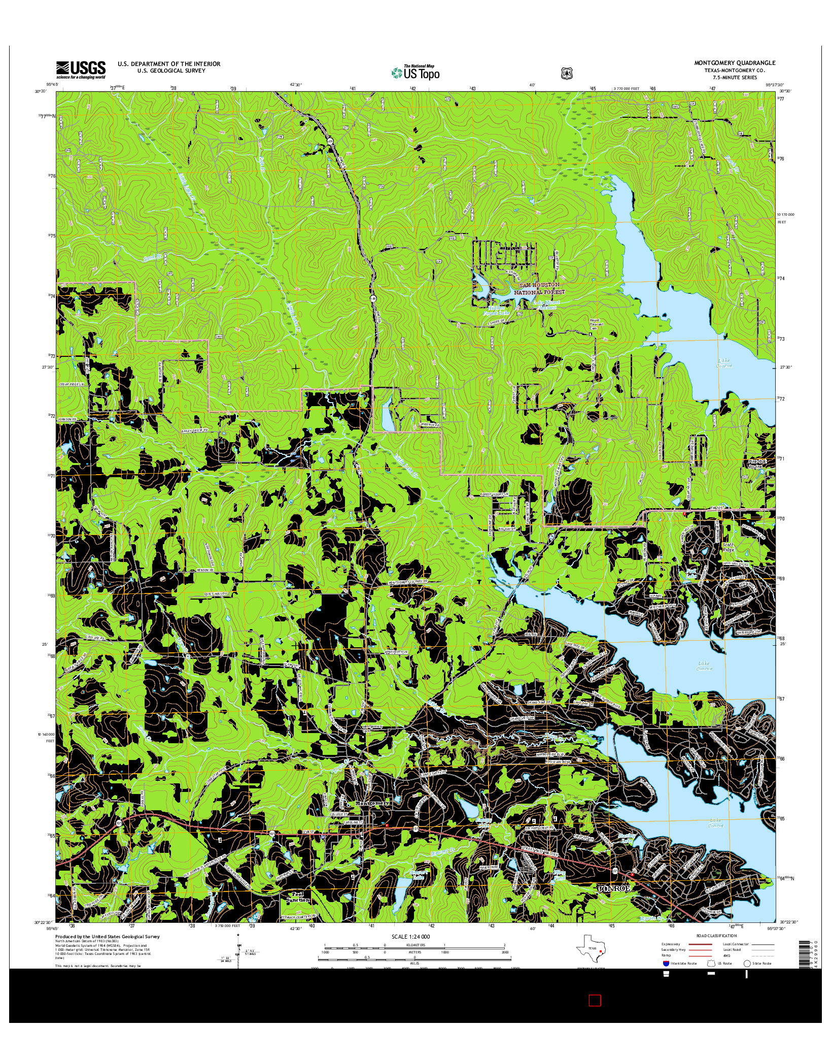 USGS US TOPO 7.5-MINUTE MAP FOR MONTGOMERY, TX 2016