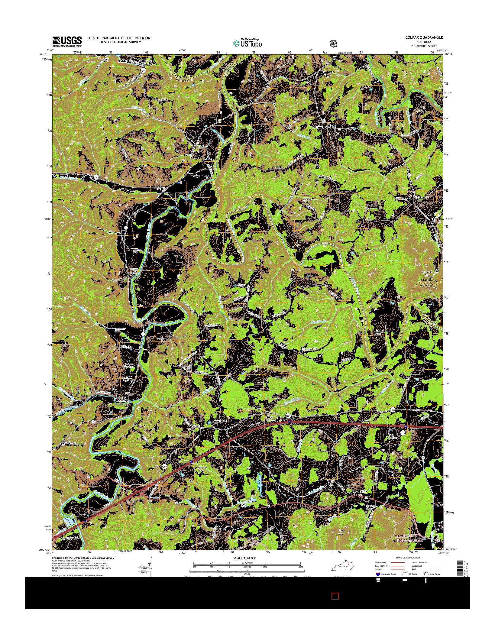 USGS US TOPO 7.5-MINUTE MAP FOR COLFAX, KY 2016