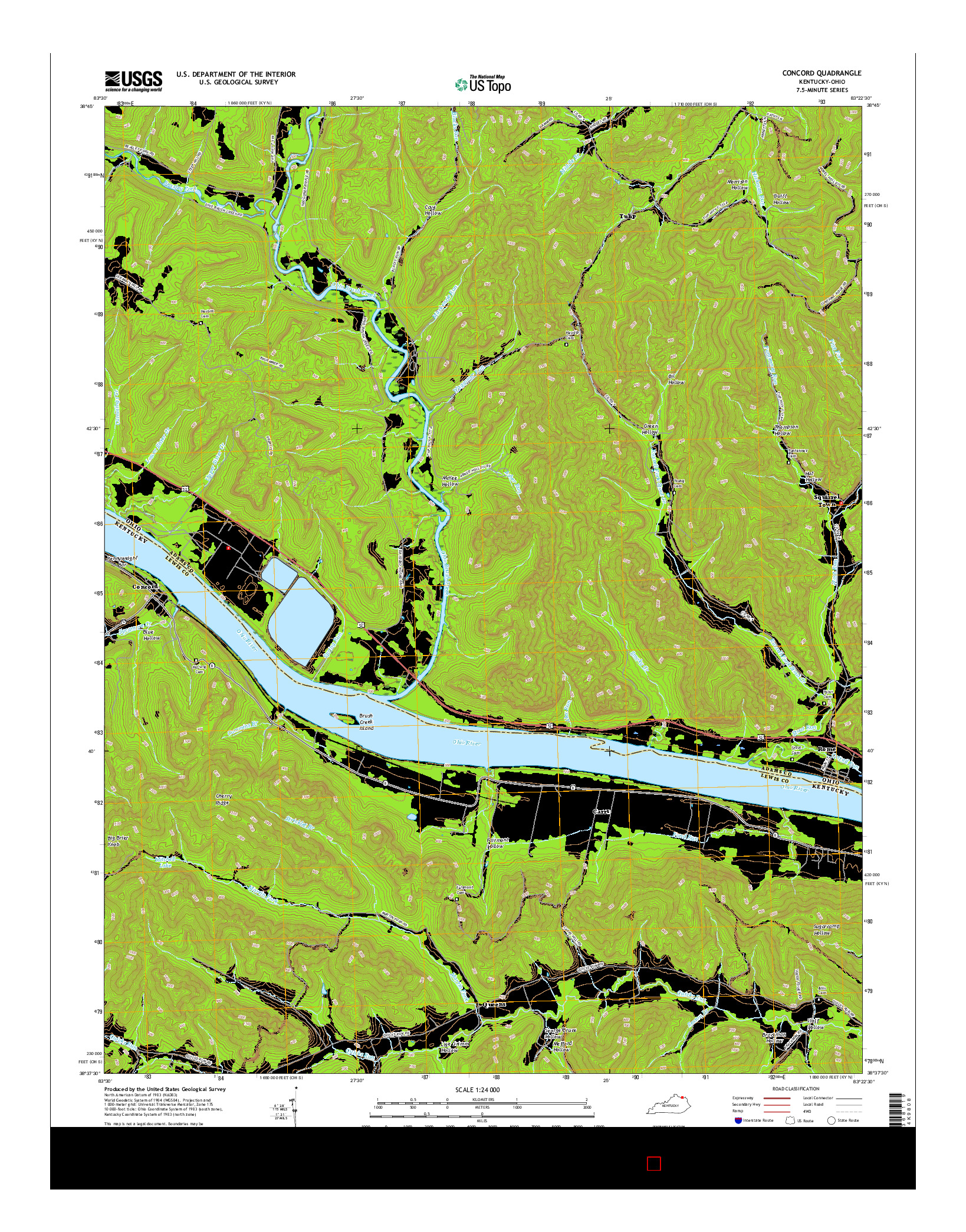USGS US TOPO 7.5-MINUTE MAP FOR CONCORD, KY-OH 2016