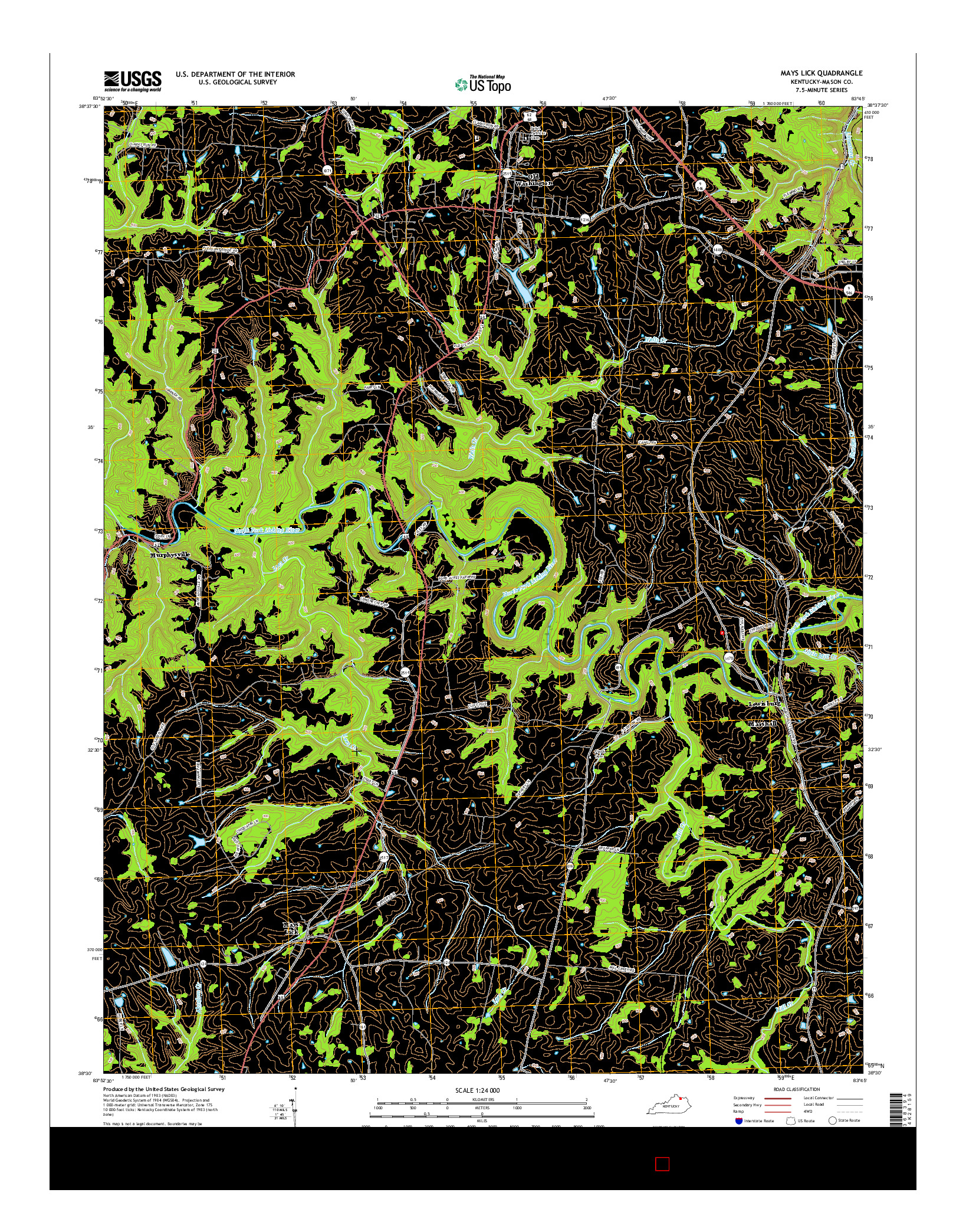 USGS US TOPO 7.5-MINUTE MAP FOR MAYS LICK, KY 2016