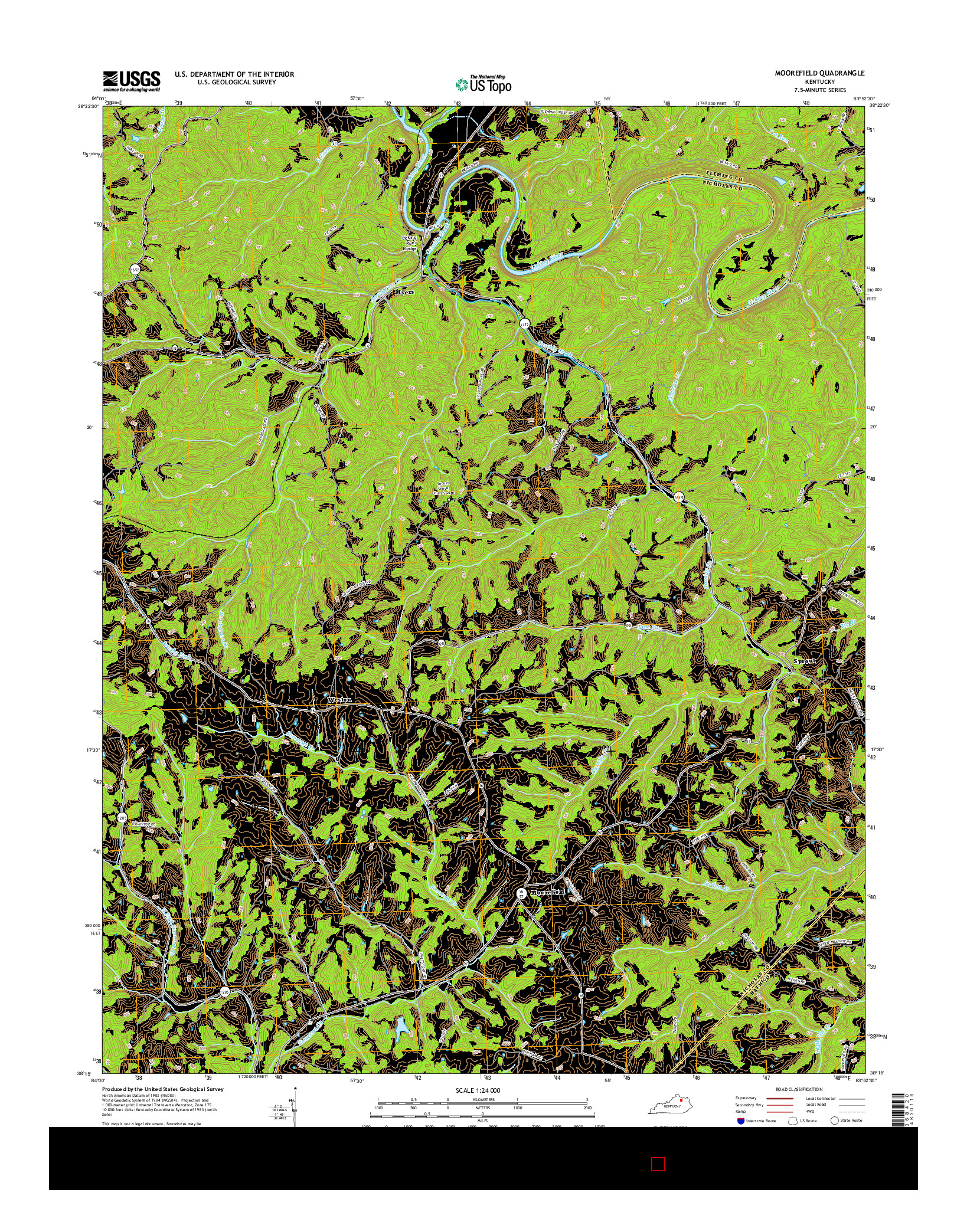 USGS US TOPO 7.5-MINUTE MAP FOR MOOREFIELD, KY 2016