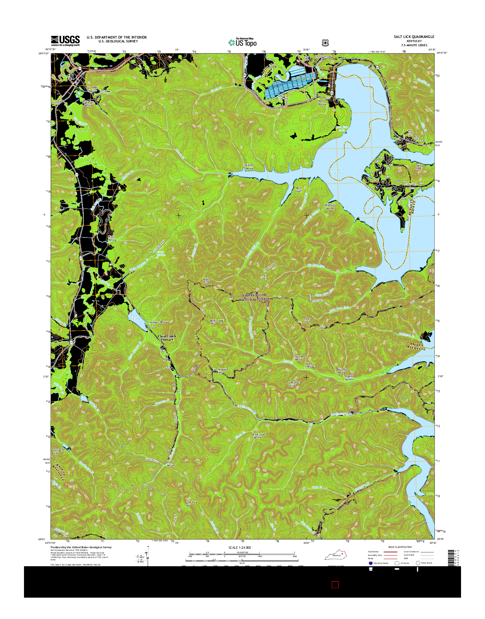 USGS US TOPO 7.5-MINUTE MAP FOR SALT LICK, KY 2016