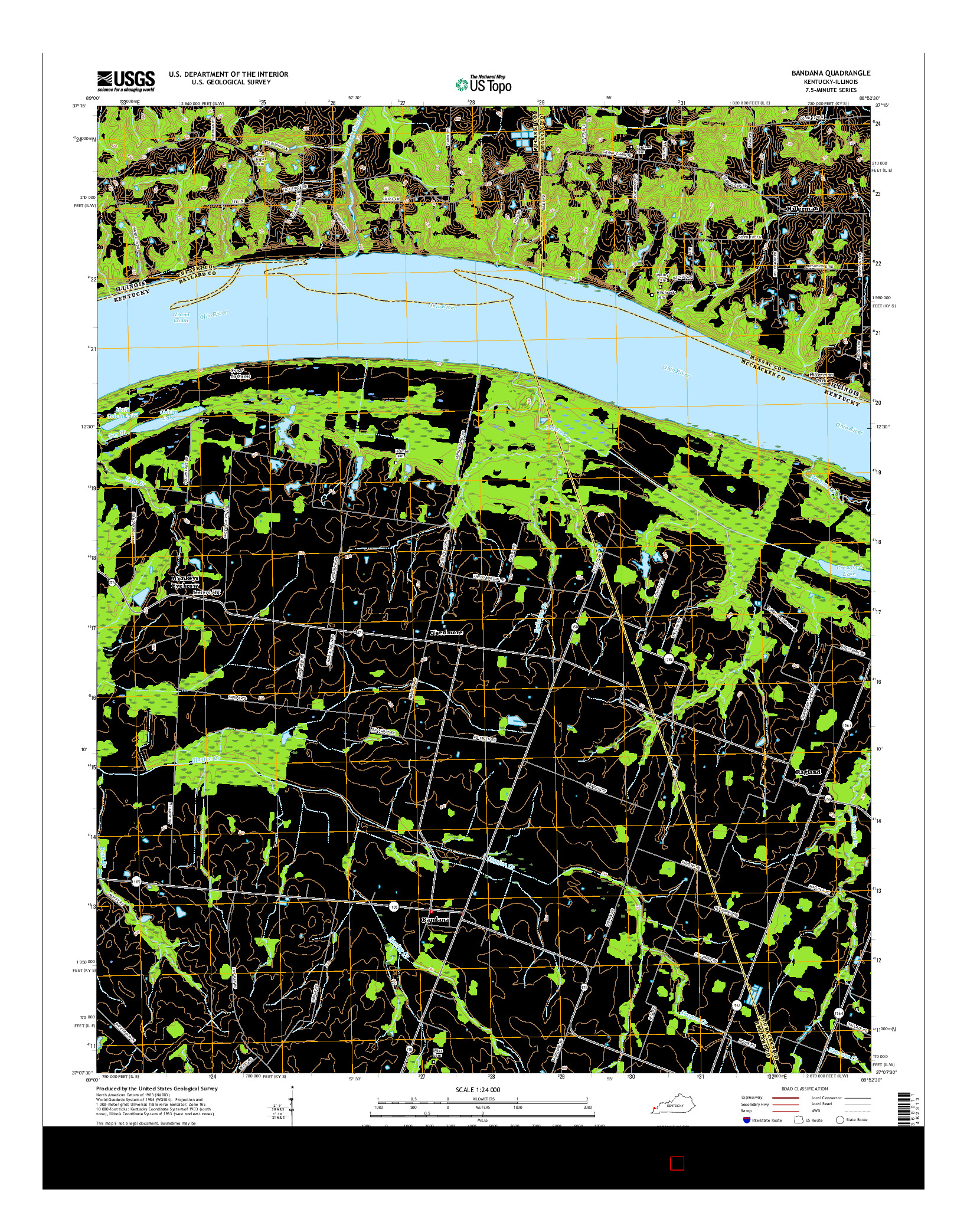 USGS US TOPO 7.5-MINUTE MAP FOR BANDANA, KY-IL 2016