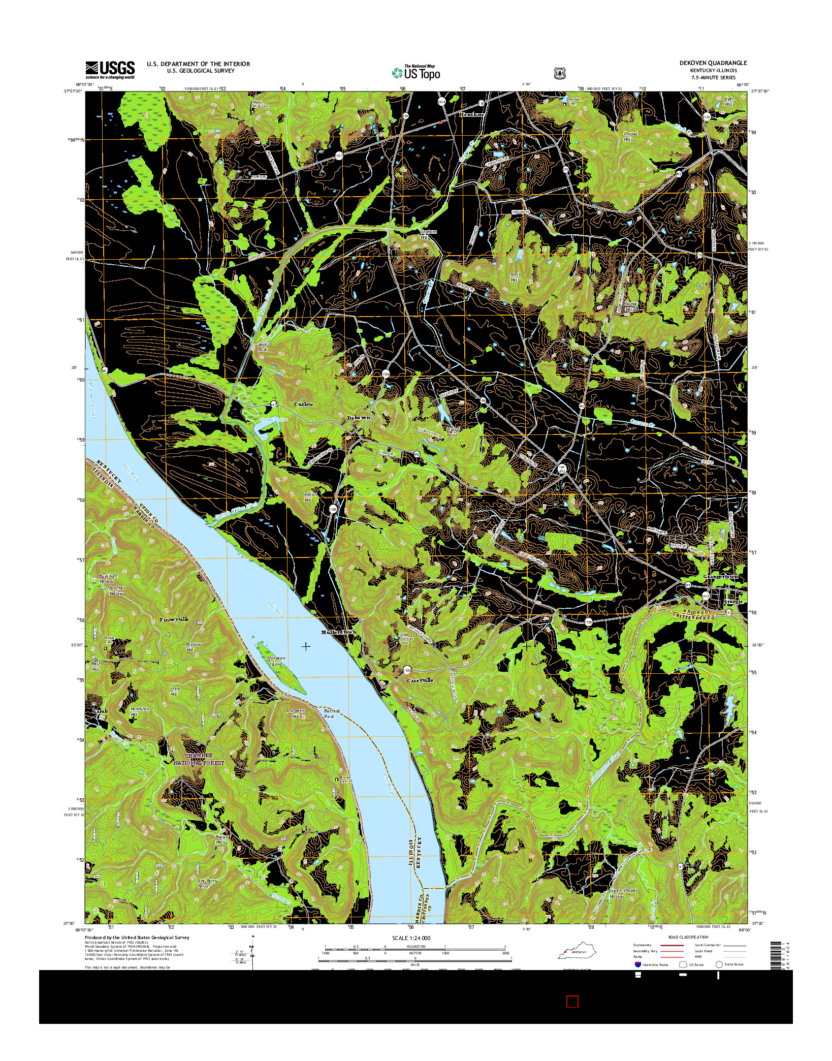 USGS US TOPO 7.5-MINUTE MAP FOR DEKOVEN, KY-IL 2016