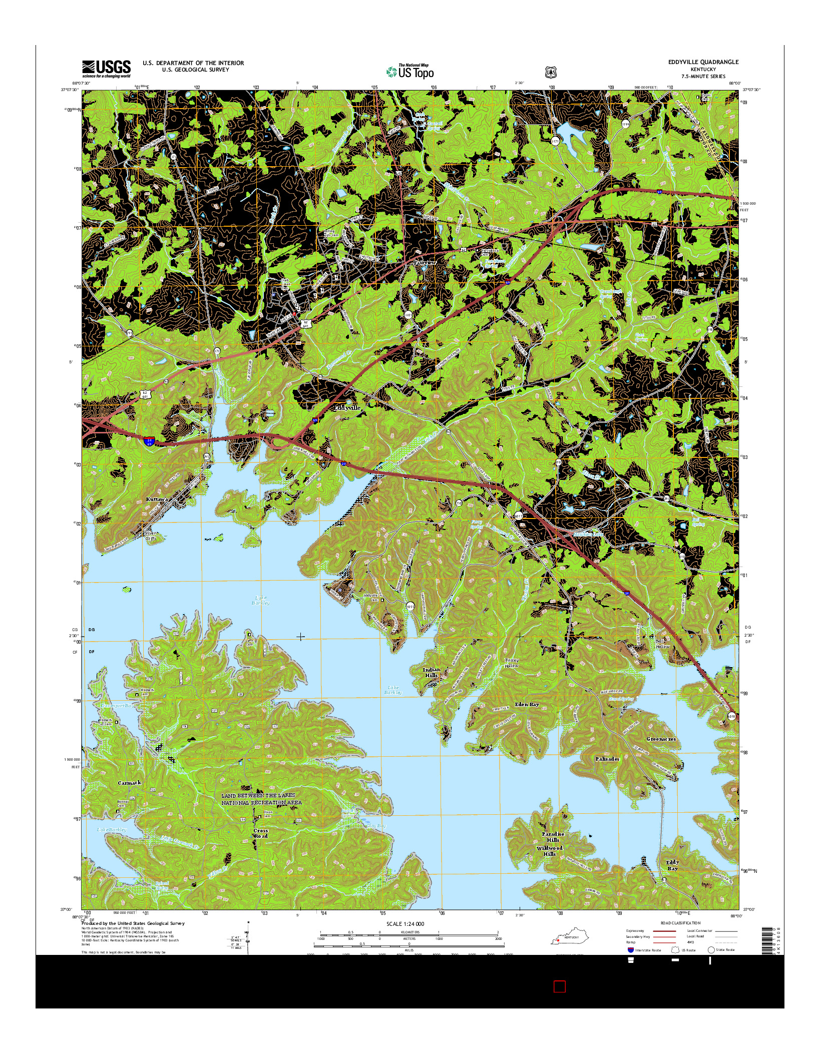 USGS US TOPO 7.5-MINUTE MAP FOR EDDYVILLE, KY 2016