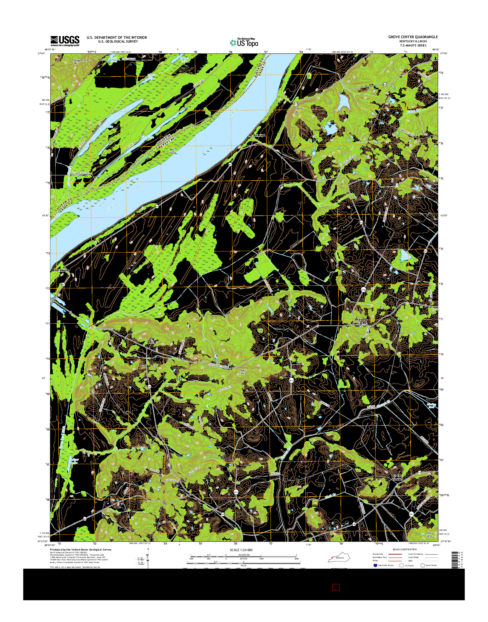 USGS US TOPO 7.5-MINUTE MAP FOR GROVE CENTER, KY-IL 2016