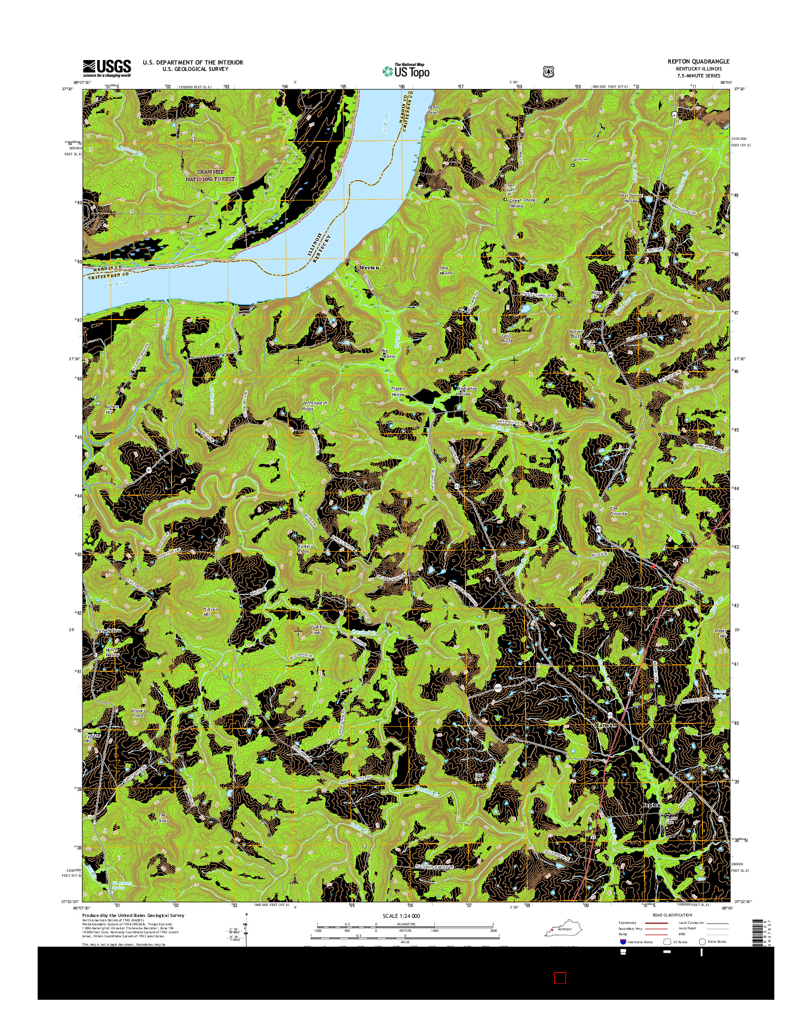 USGS US TOPO 7.5-MINUTE MAP FOR REPTON, KY-IL 2016