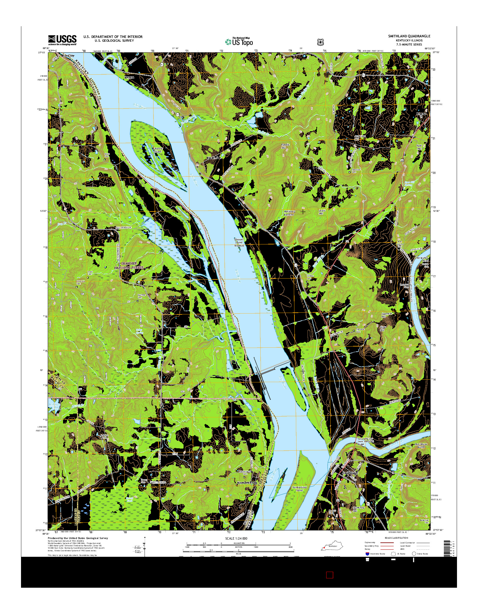 USGS US TOPO 7.5-MINUTE MAP FOR SMITHLAND, KY-IL 2016