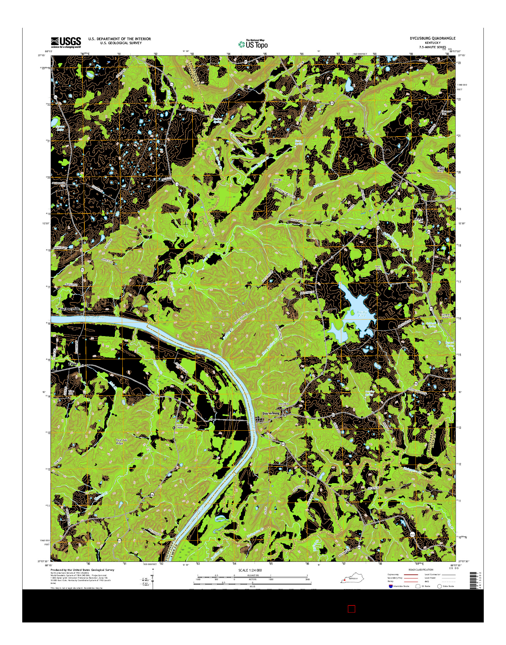USGS US TOPO 7.5-MINUTE MAP FOR DYCUSBURG, KY 2016