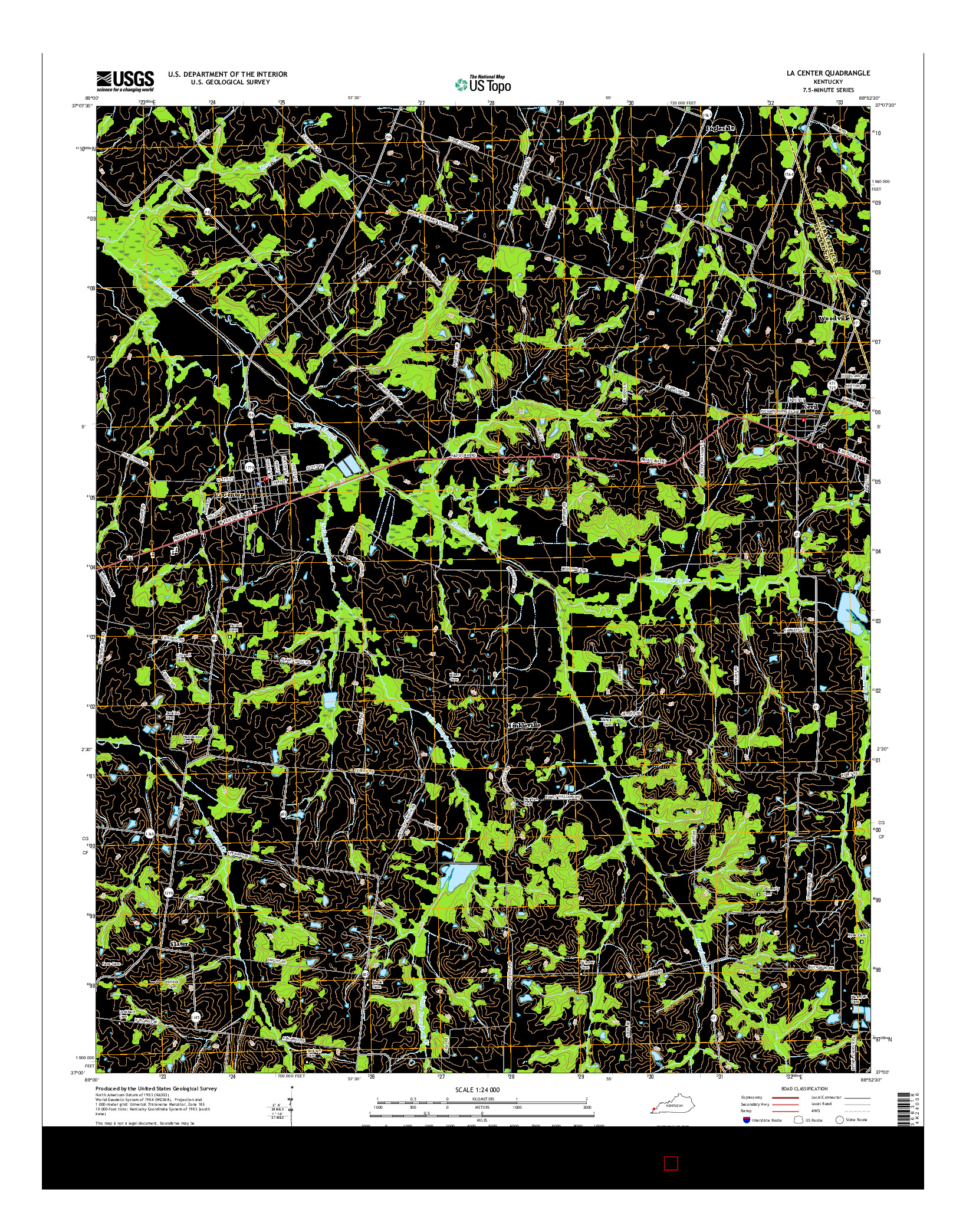 USGS US TOPO 7.5-MINUTE MAP FOR LA CENTER, KY 2016
