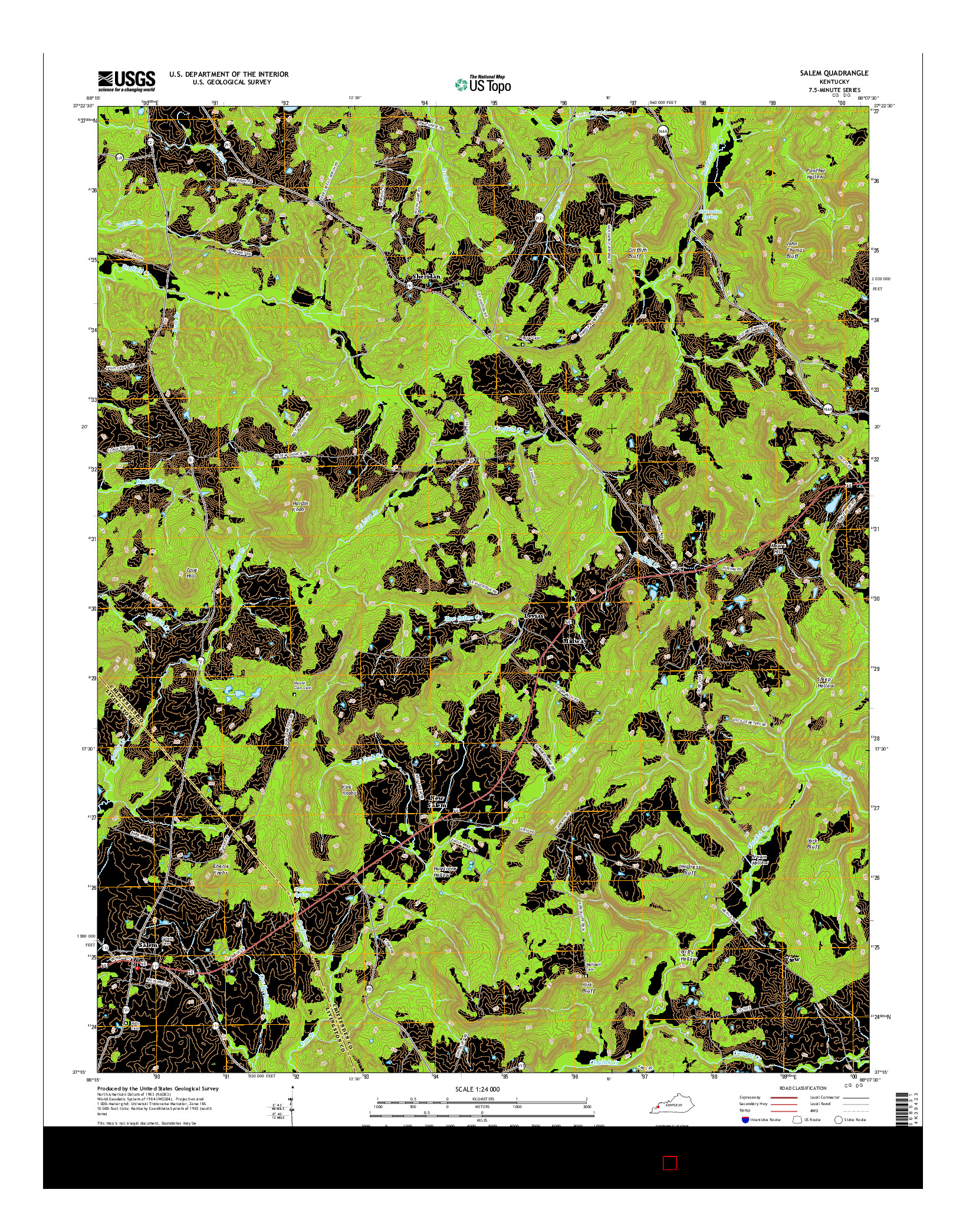 USGS US TOPO 7.5-MINUTE MAP FOR SALEM, KY 2016