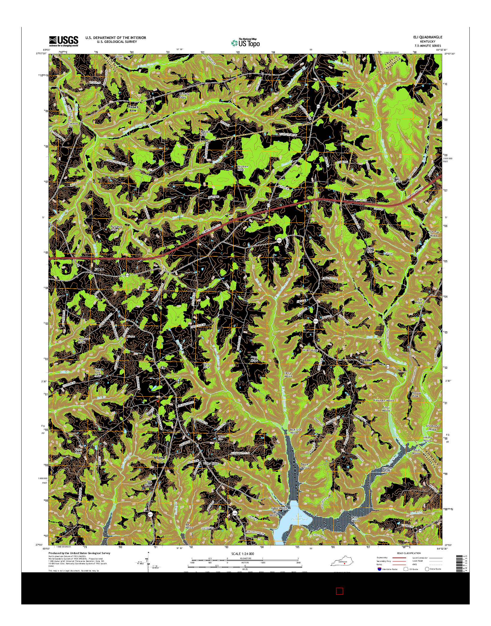 USGS US TOPO 7.5-MINUTE MAP FOR ELI, KY 2016