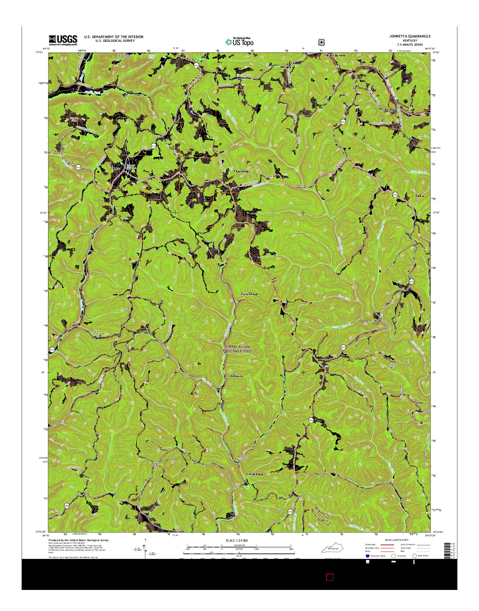 USGS US TOPO 7.5-MINUTE MAP FOR JOHNETTA, KY 2016