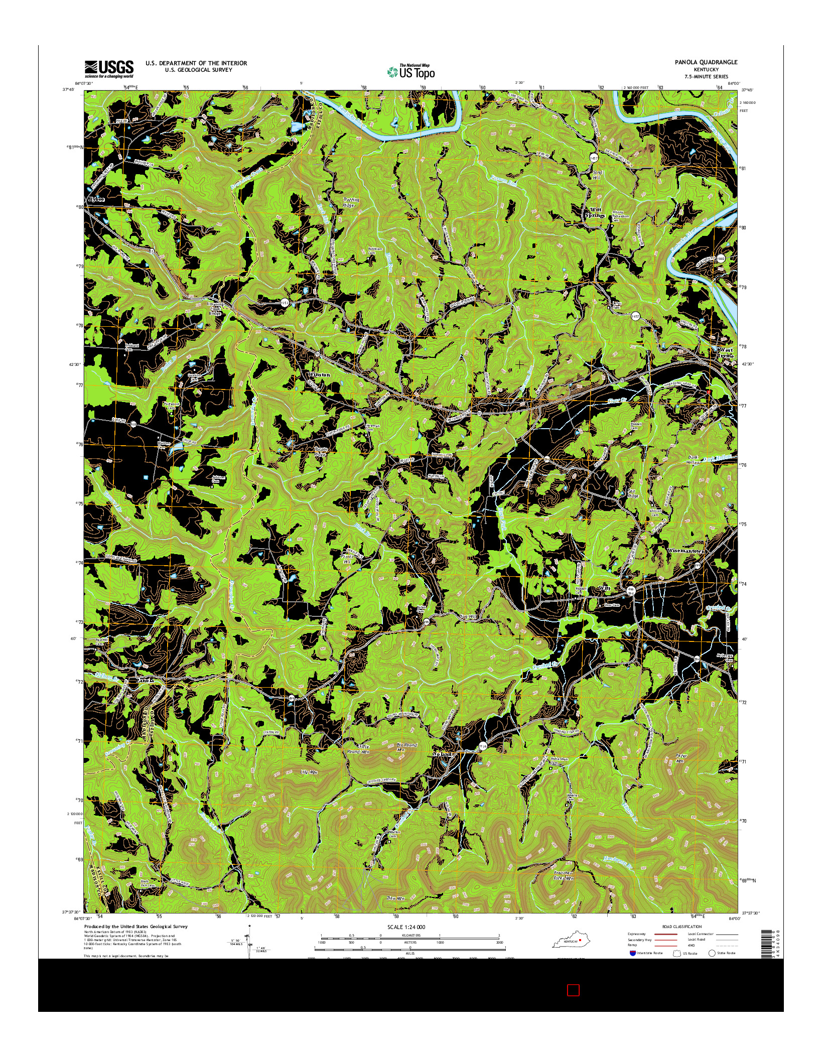 USGS US TOPO 7.5-MINUTE MAP FOR PANOLA, KY 2016