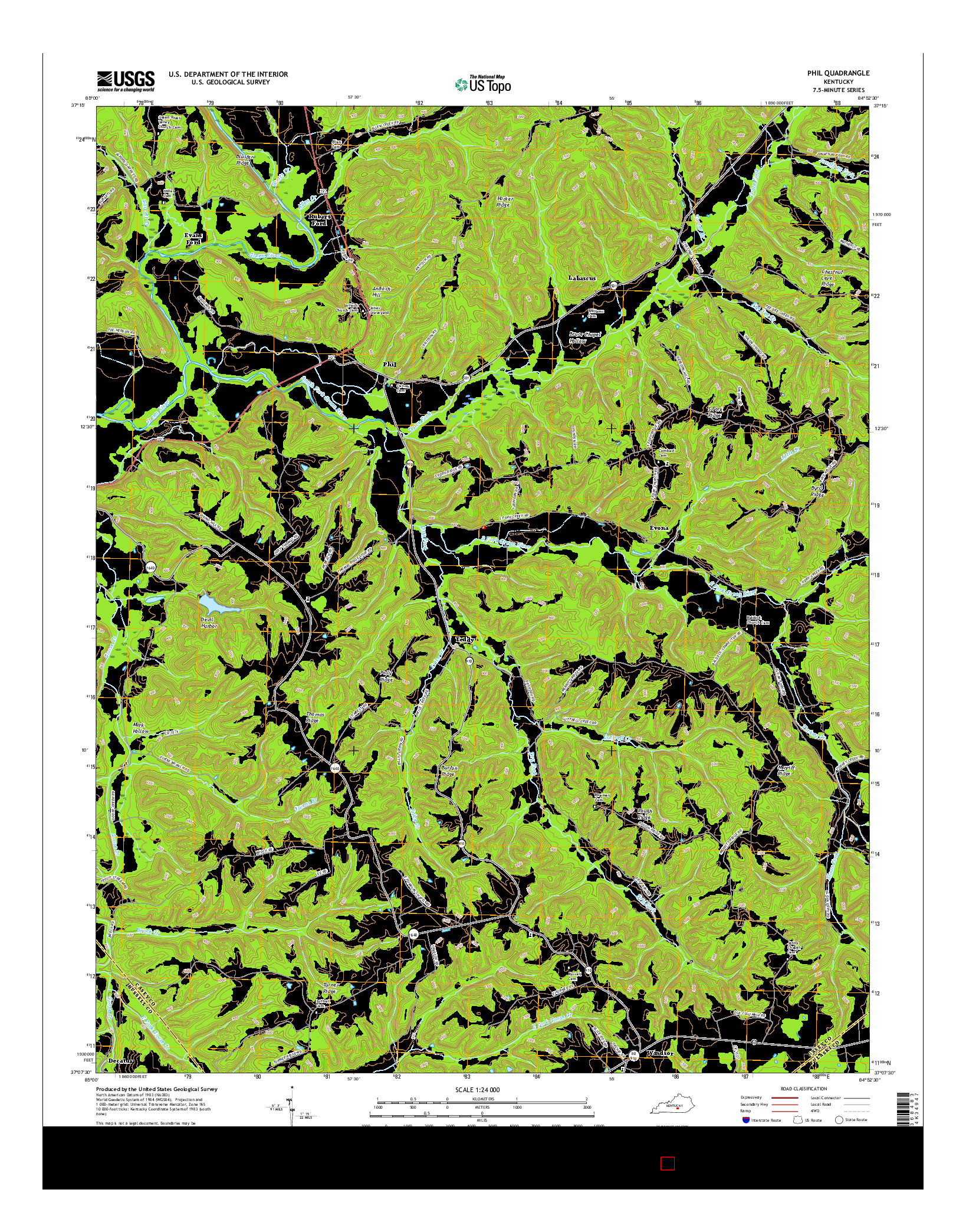 USGS US TOPO 7.5-MINUTE MAP FOR PHIL, KY 2016