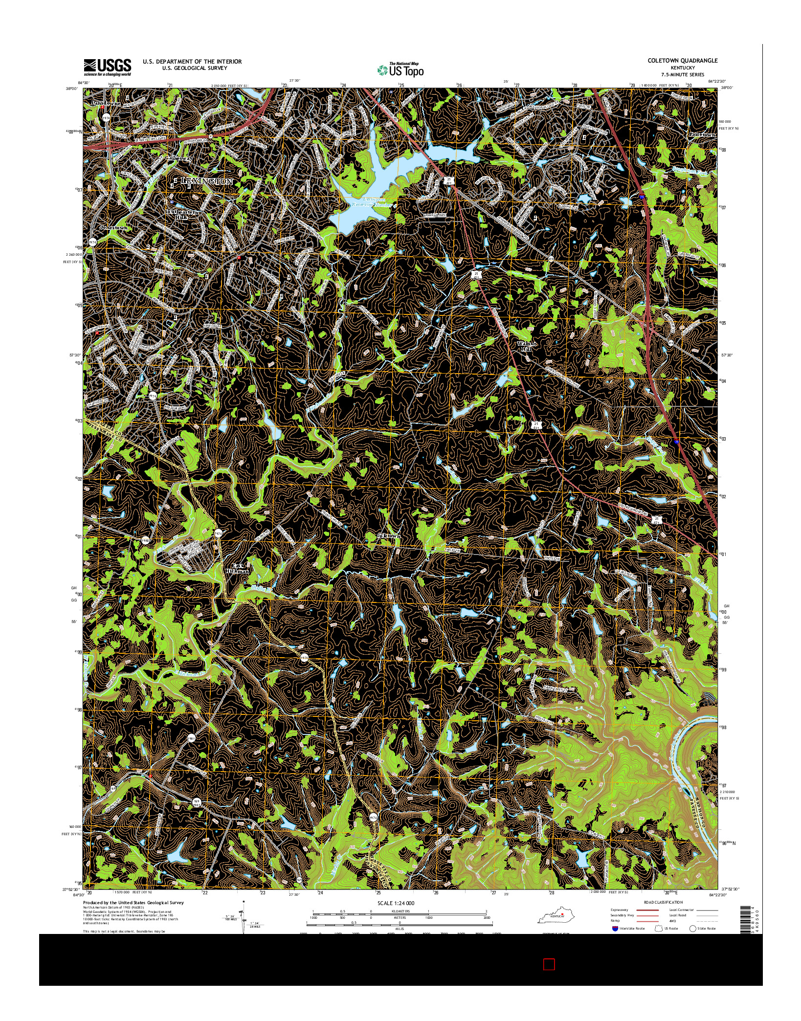 USGS US TOPO 7.5-MINUTE MAP FOR COLETOWN, KY 2016