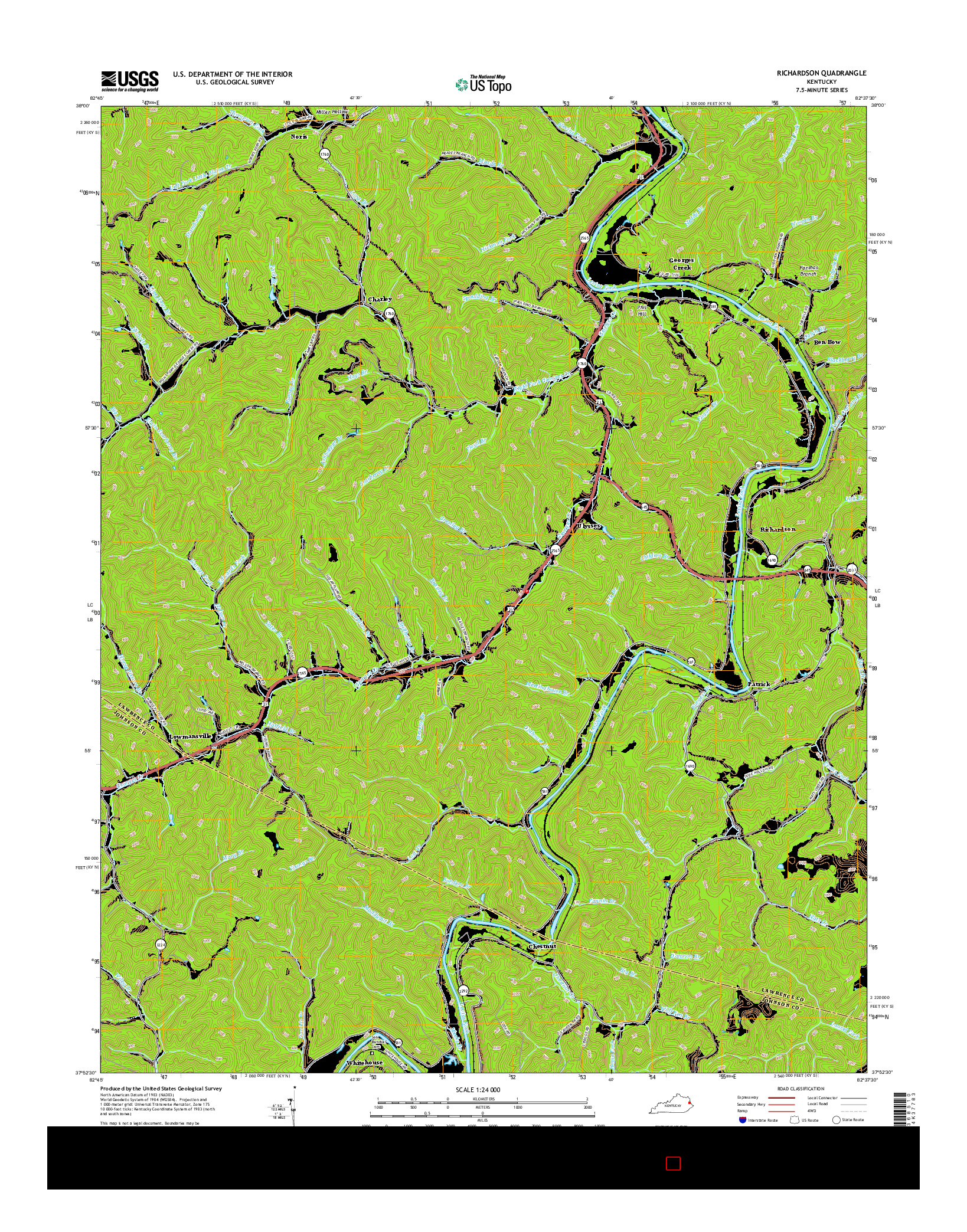 USGS US TOPO 7.5-MINUTE MAP FOR RICHARDSON, KY 2016