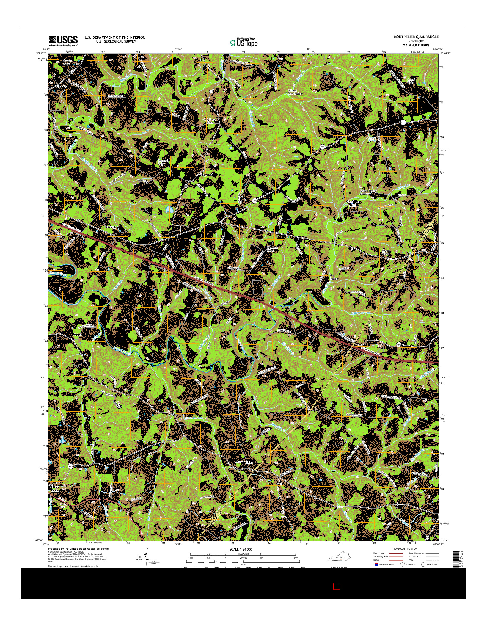 USGS US TOPO 7.5-MINUTE MAP FOR MONTPELIER, KY 2016