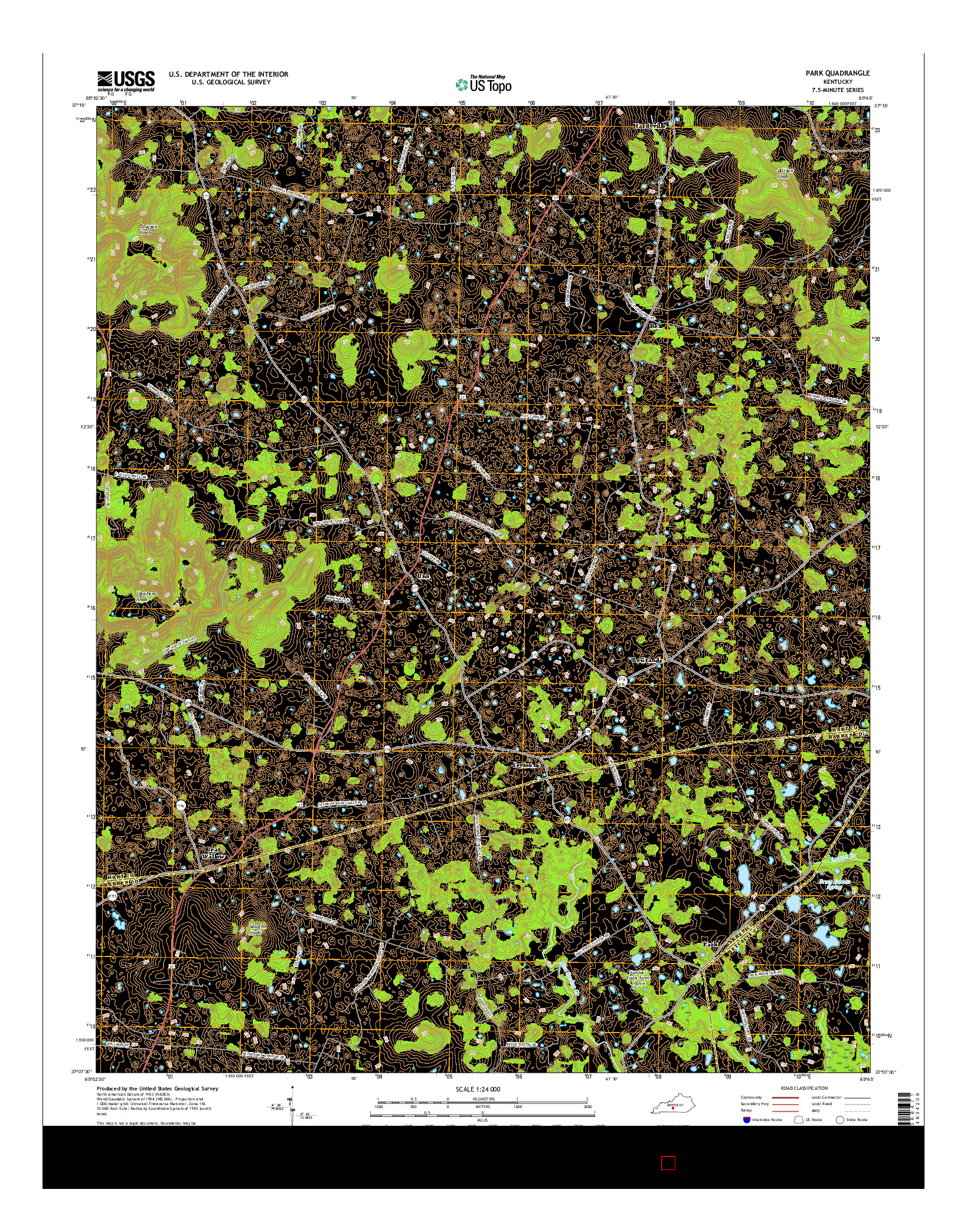 USGS US TOPO 7.5-MINUTE MAP FOR PARK, KY 2016