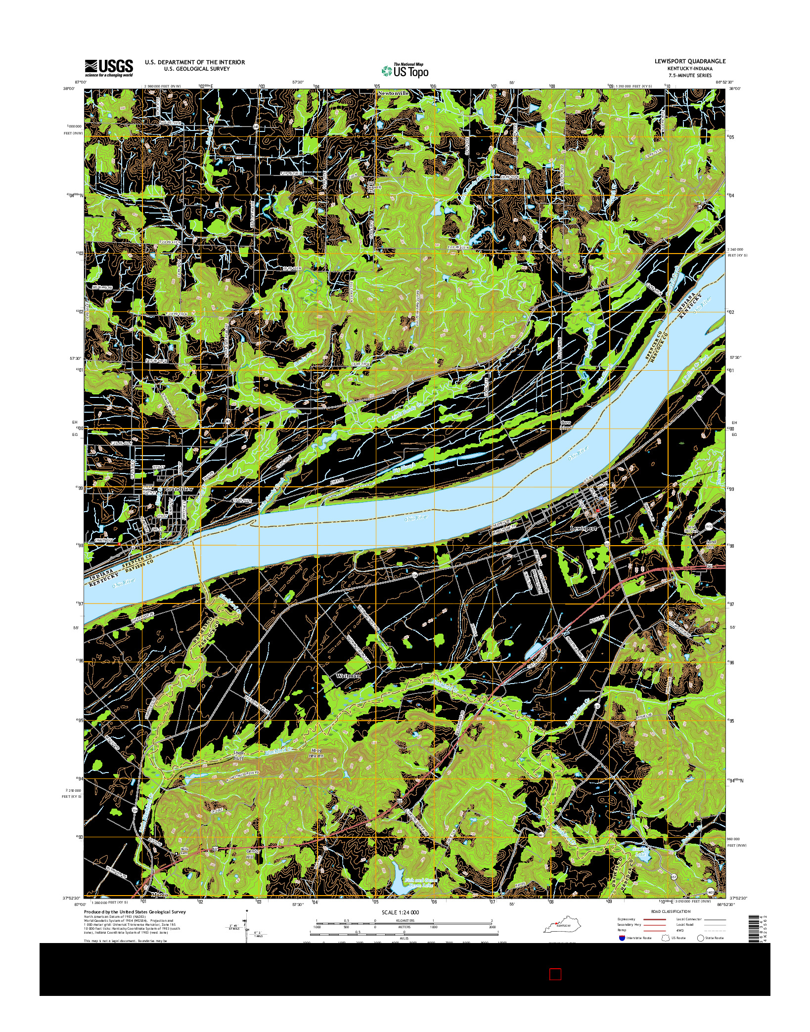 USGS US TOPO 7.5-MINUTE MAP FOR LEWISPORT, KY-IN 2016