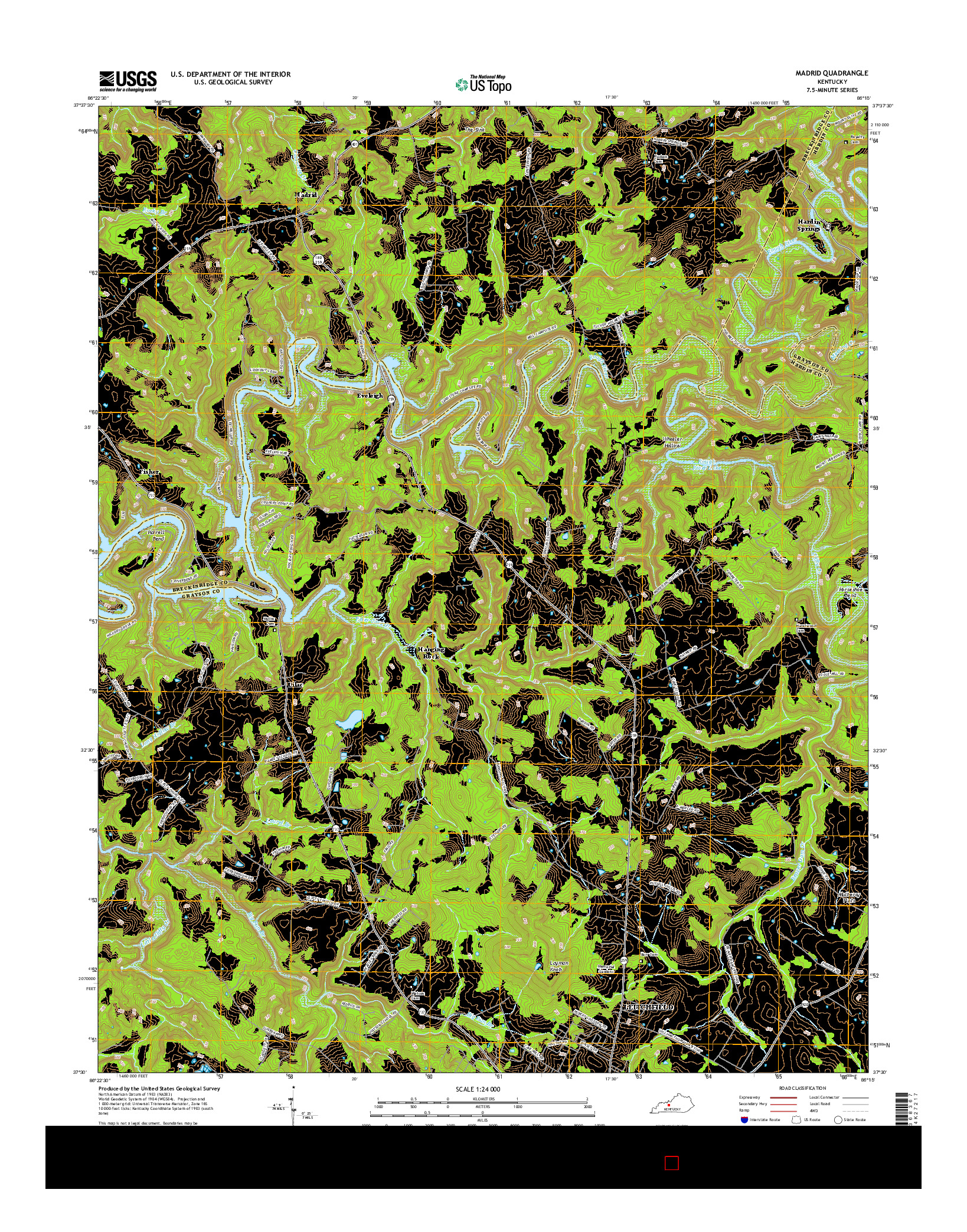 USGS US TOPO 7.5-MINUTE MAP FOR MADRID, KY 2016