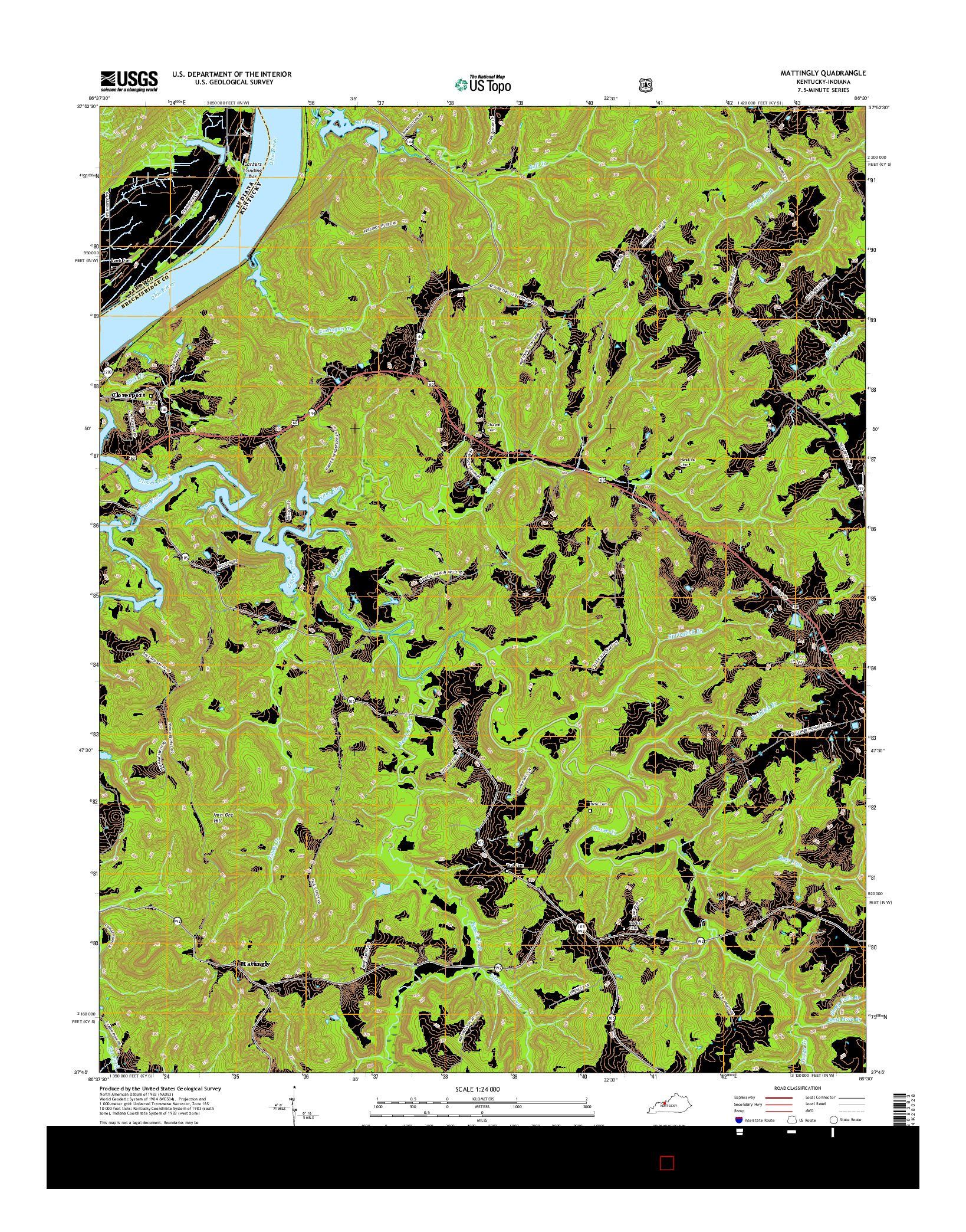 USGS US TOPO 7.5-MINUTE MAP FOR MATTINGLY, KY-IN 2016