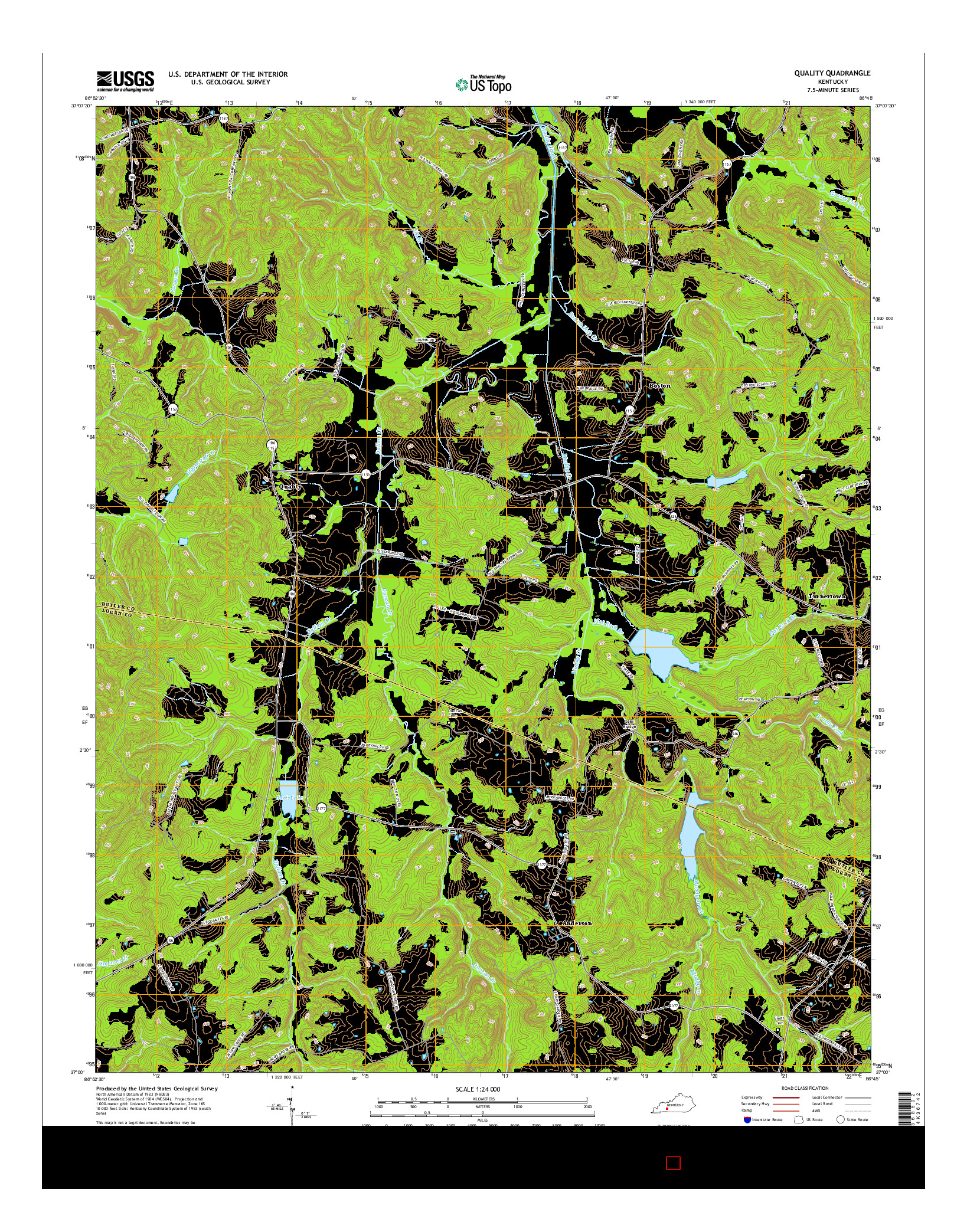 USGS US TOPO 7.5-MINUTE MAP FOR QUALITY, KY 2016