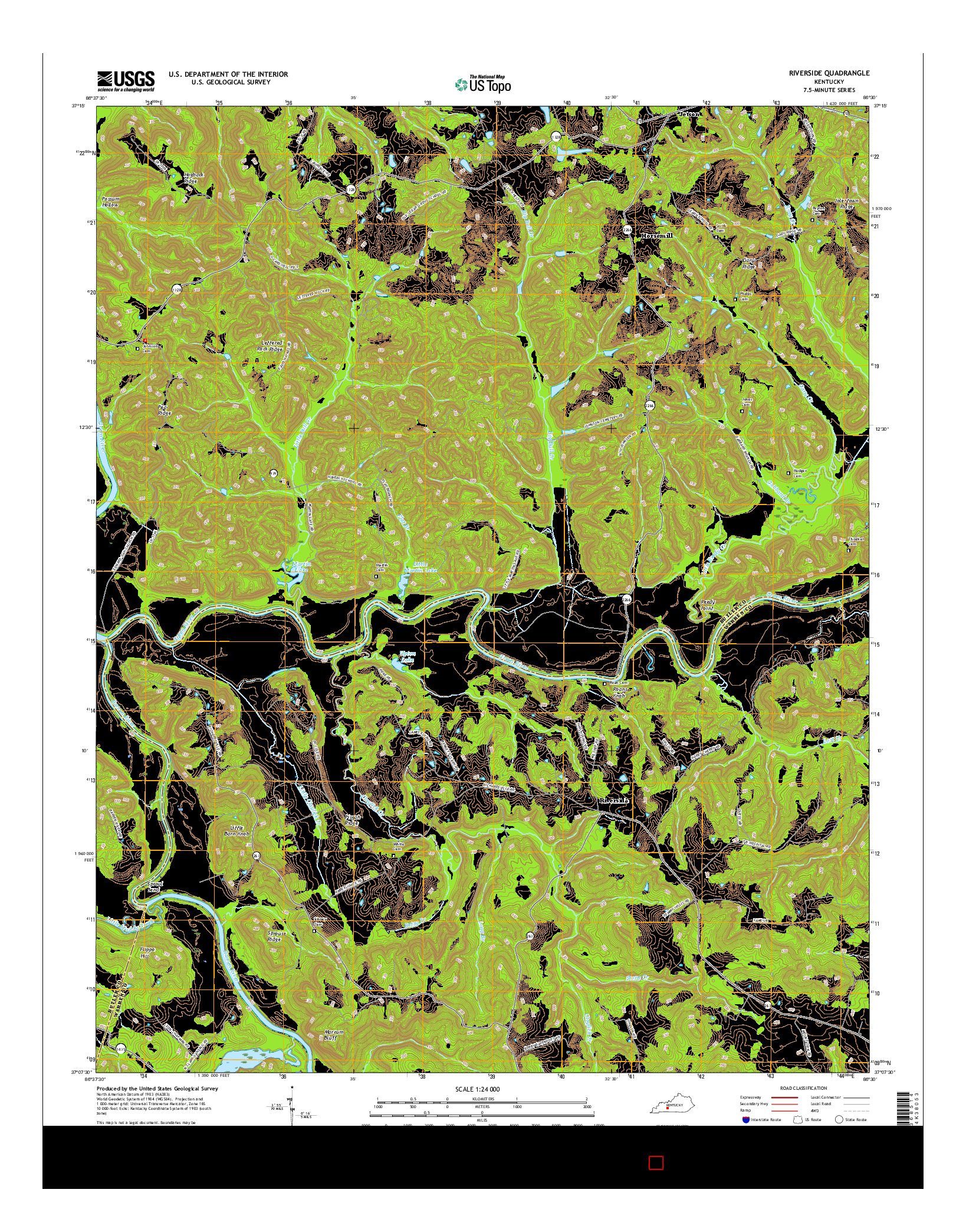 USGS US TOPO 7.5-MINUTE MAP FOR RIVERSIDE, KY 2016
