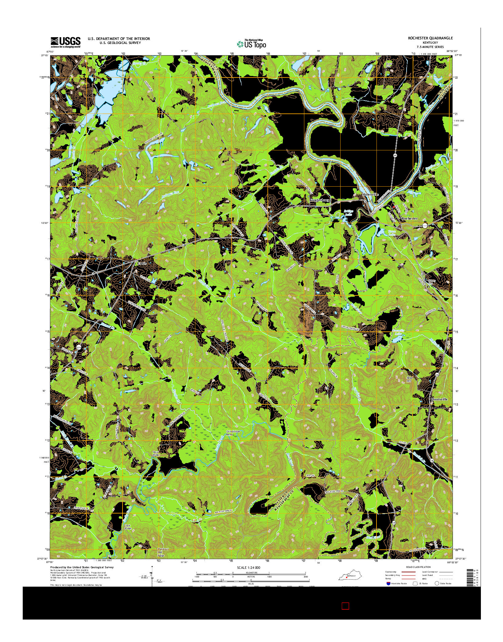 USGS US TOPO 7.5-MINUTE MAP FOR ROCHESTER, KY 2016