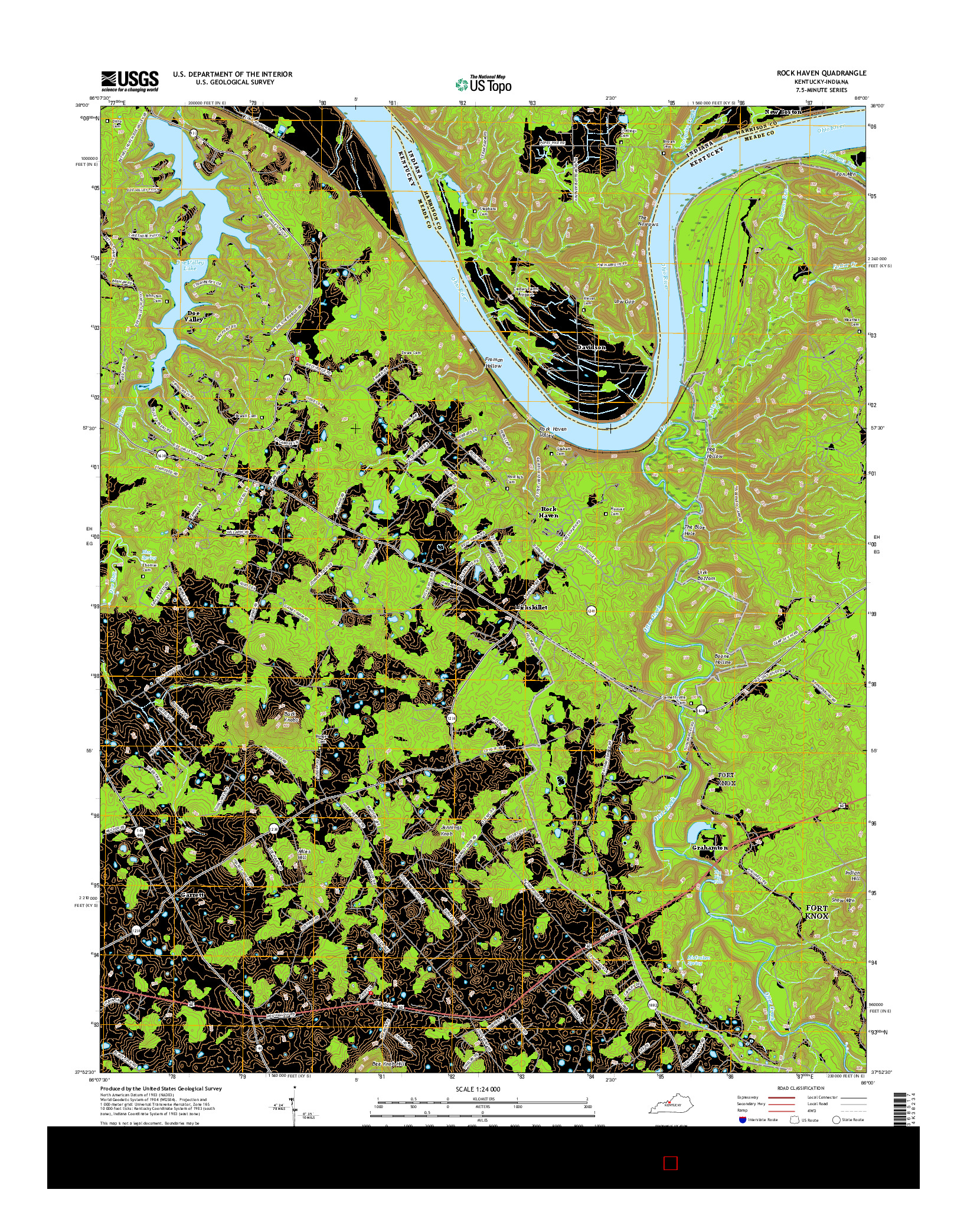 USGS US TOPO 7.5-MINUTE MAP FOR ROCK HAVEN, KY-IN 2016