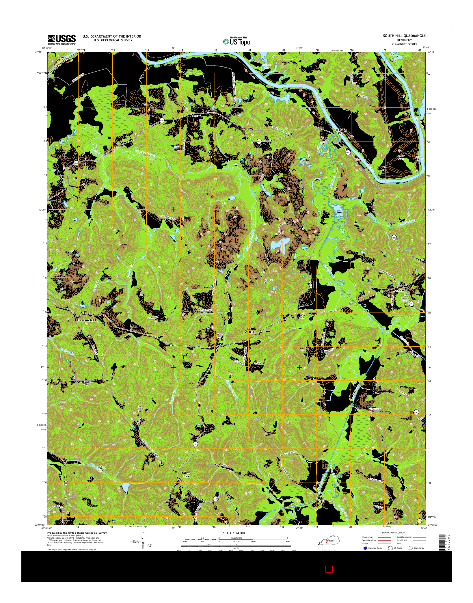 USGS US TOPO 7.5-MINUTE MAP FOR SOUTH HILL, KY 2016