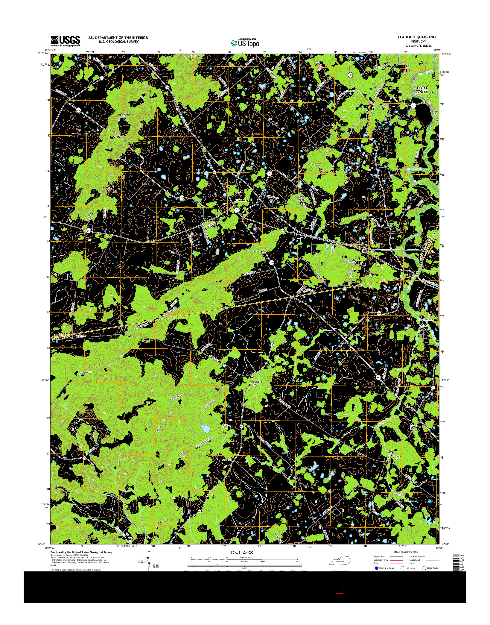 USGS US TOPO 7.5-MINUTE MAP FOR FLAHERTY, KY 2016