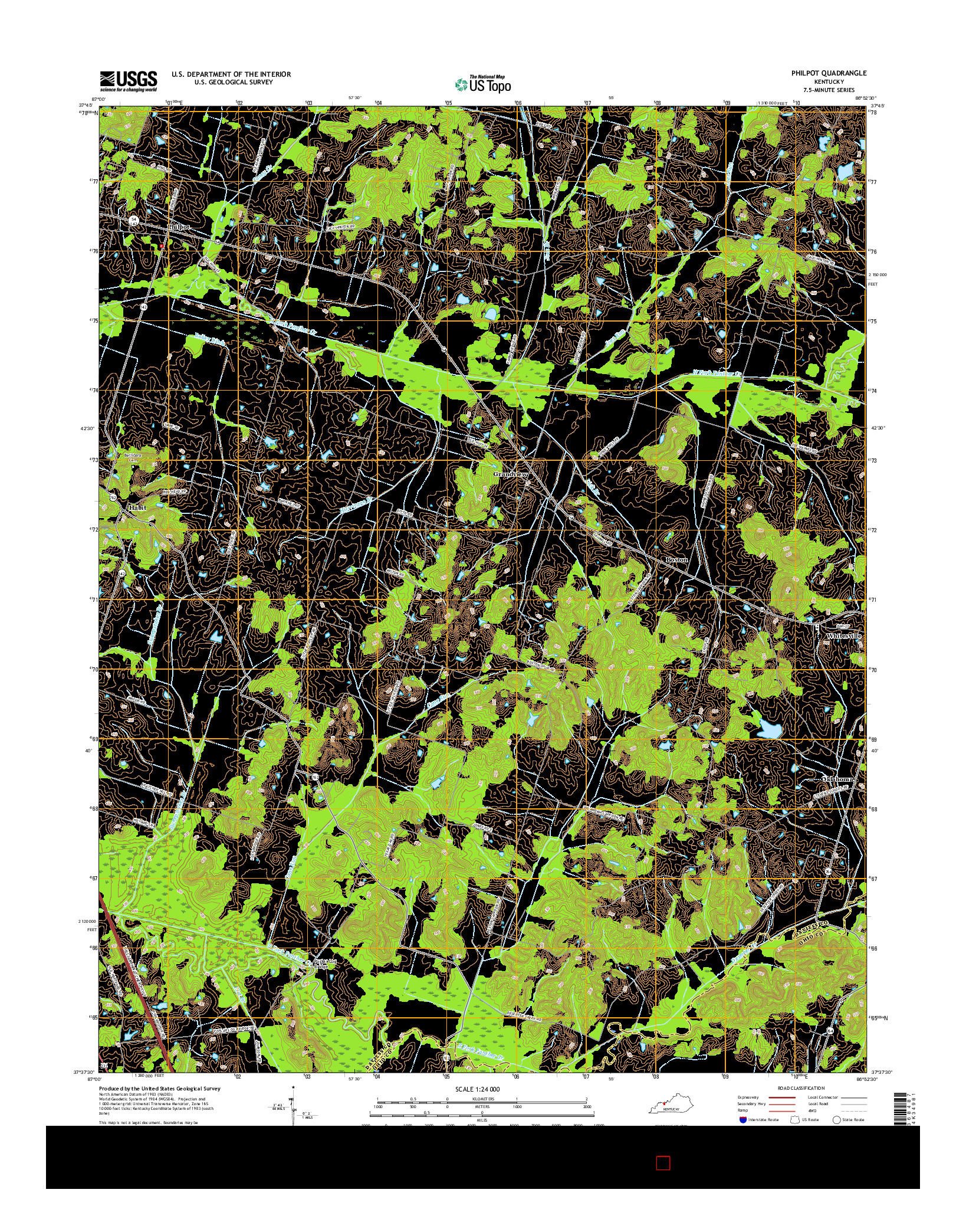 USGS US TOPO 7.5-MINUTE MAP FOR PHILPOT, KY 2016