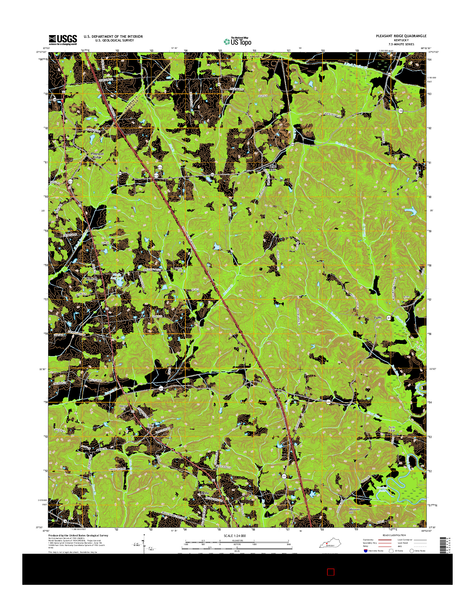 USGS US TOPO 7.5-MINUTE MAP FOR PLEASANT RIDGE, KY 2016
