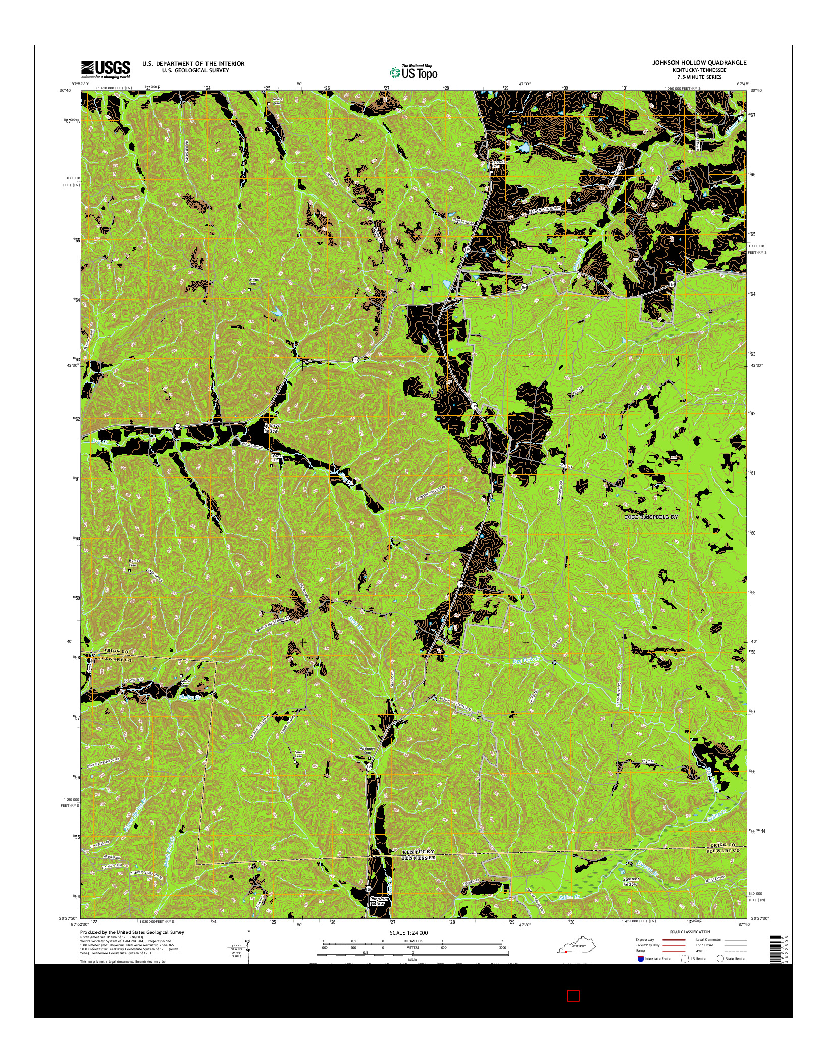 USGS US TOPO 7.5-MINUTE MAP FOR JOHNSON HOLLOW, KY-TN 2016