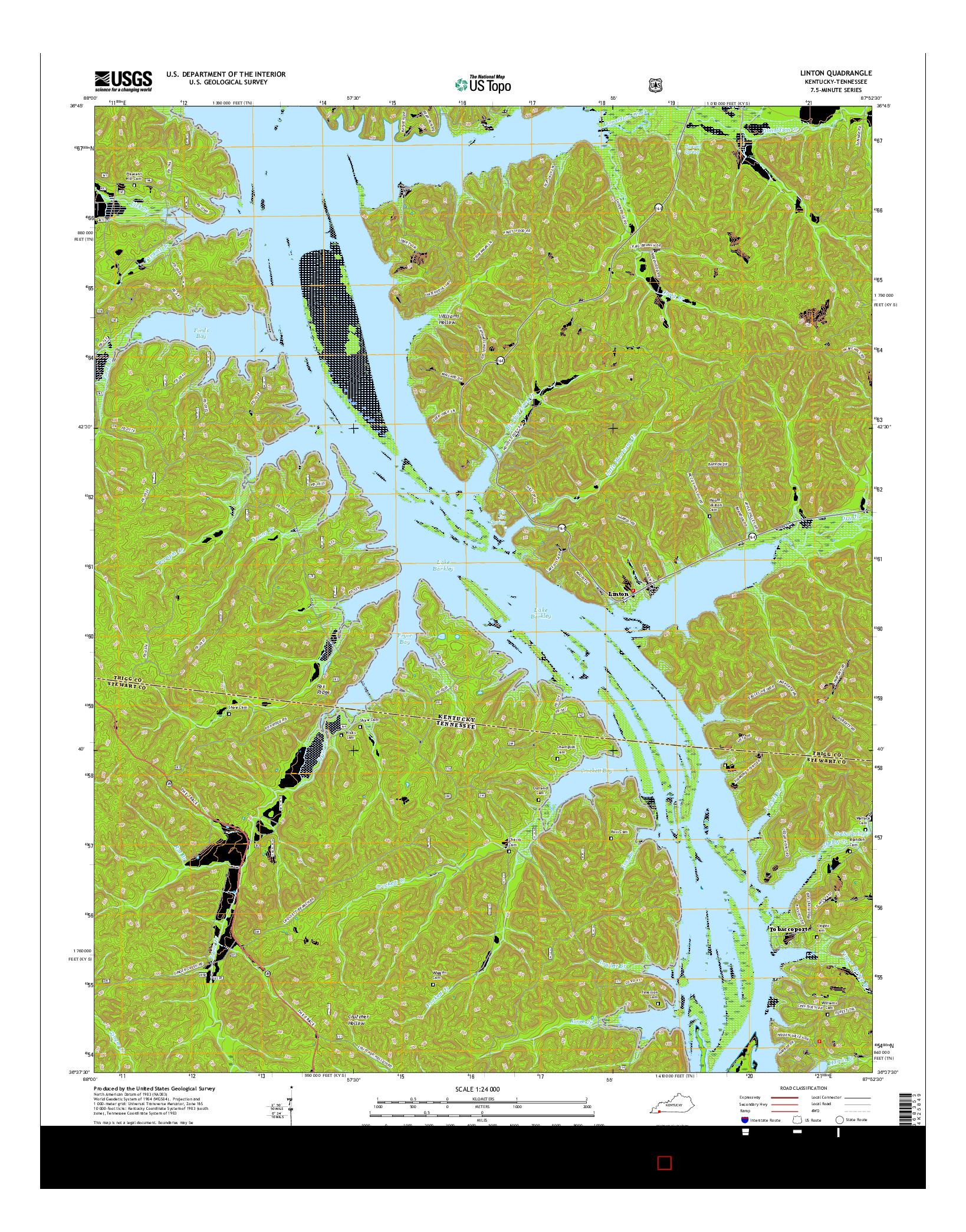 USGS US TOPO 7.5-MINUTE MAP FOR LINTON, KY-TN 2016