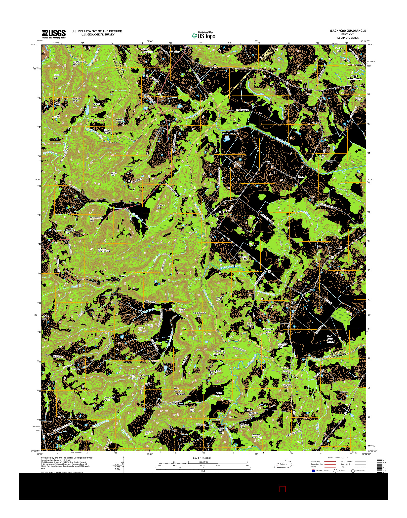 USGS US TOPO 7.5-MINUTE MAP FOR BLACKFORD, KY 2016