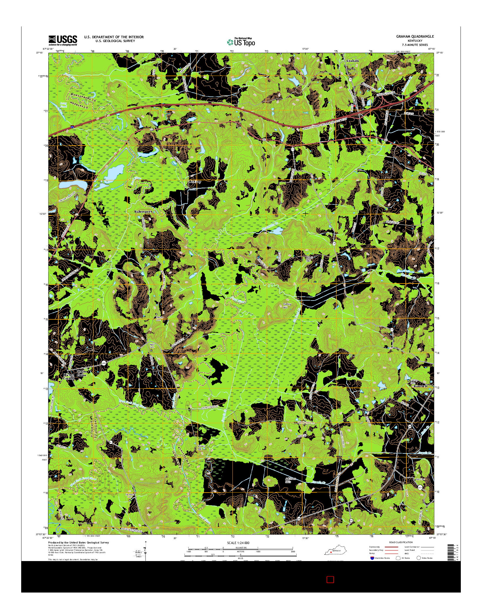 USGS US TOPO 7.5-MINUTE MAP FOR GRAHAM, KY 2016