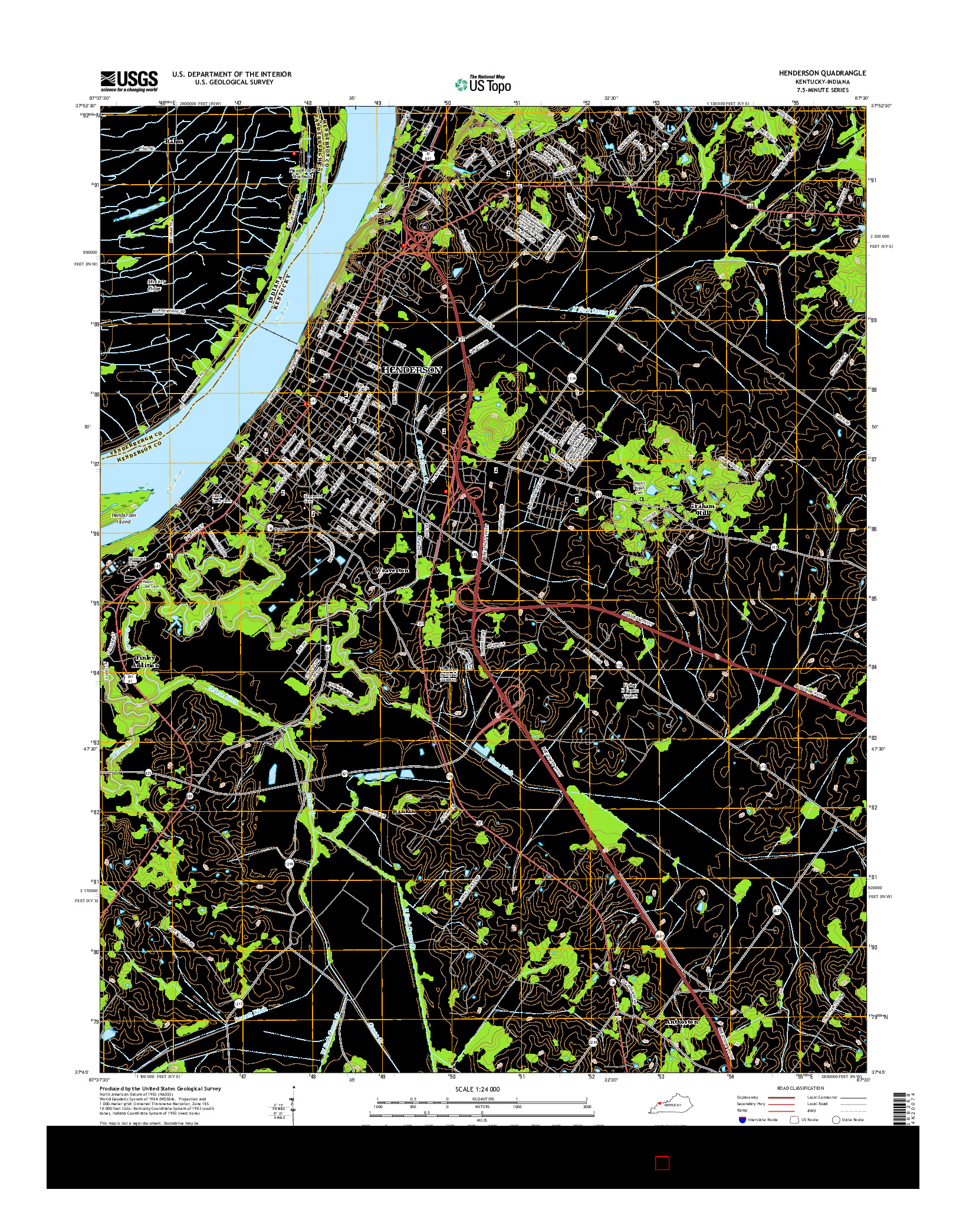 USGS US TOPO 7.5-MINUTE MAP FOR HENDERSON, KY-IN 2016