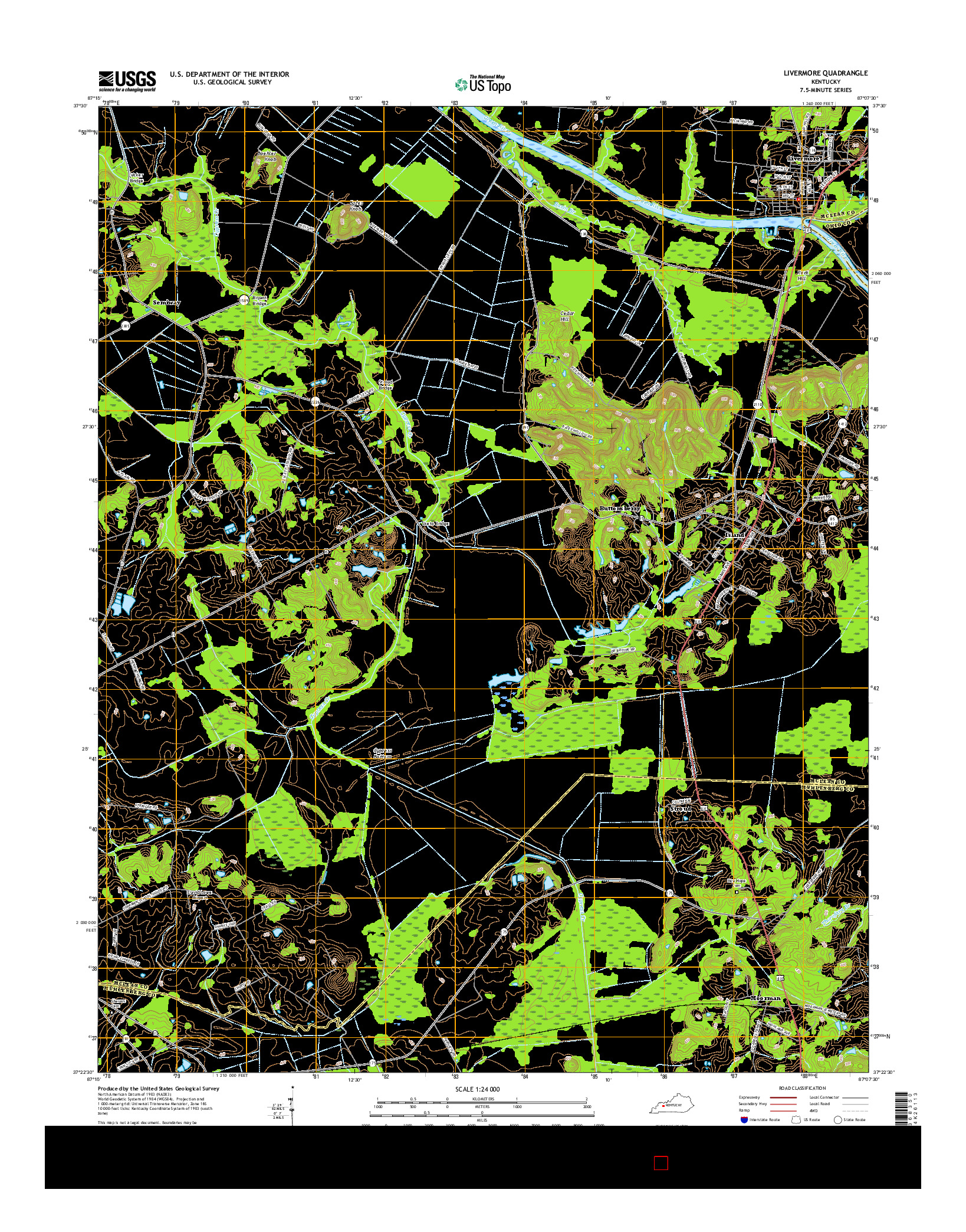 USGS US TOPO 7.5-MINUTE MAP FOR LIVERMORE, KY 2016