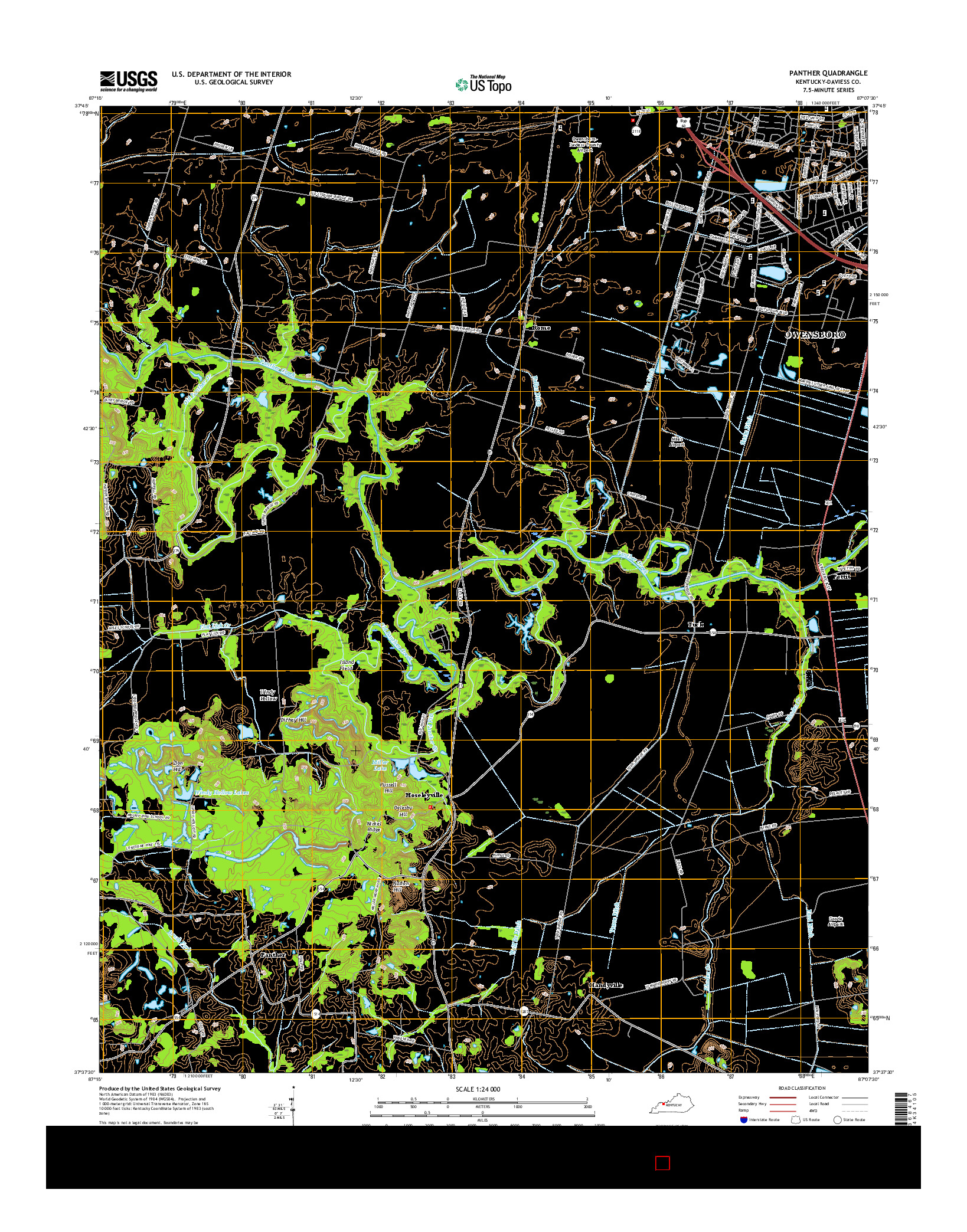 USGS US TOPO 7.5-MINUTE MAP FOR PANTHER, KY 2016